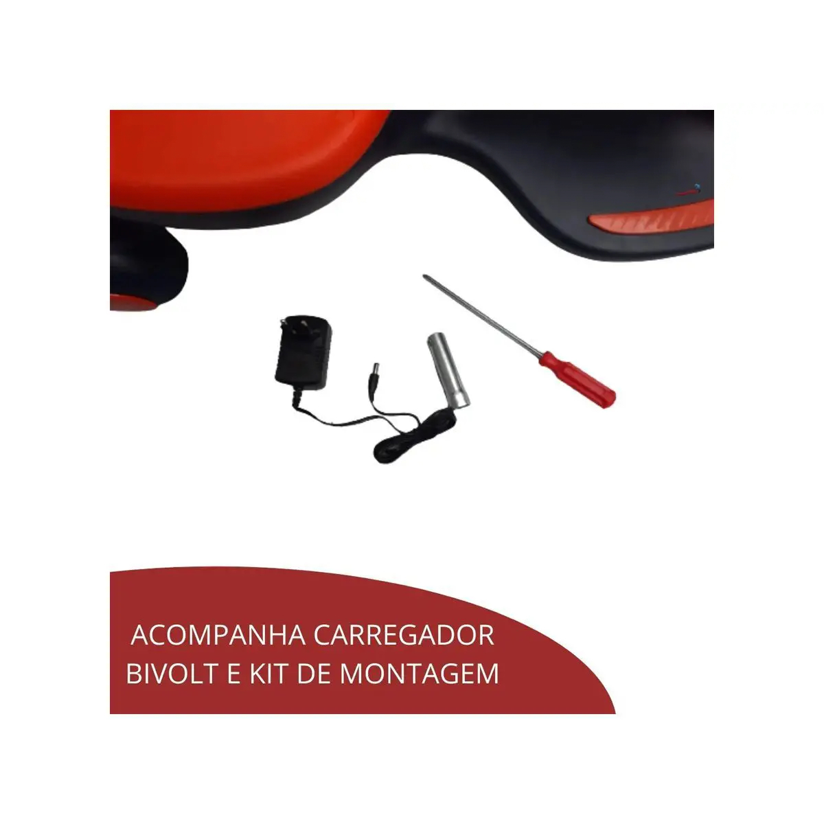 Carrinho de Rolimã Elétrico Infantil Recarregável 6V Com Giro de Volante Laranja ImportWay - BW188LR