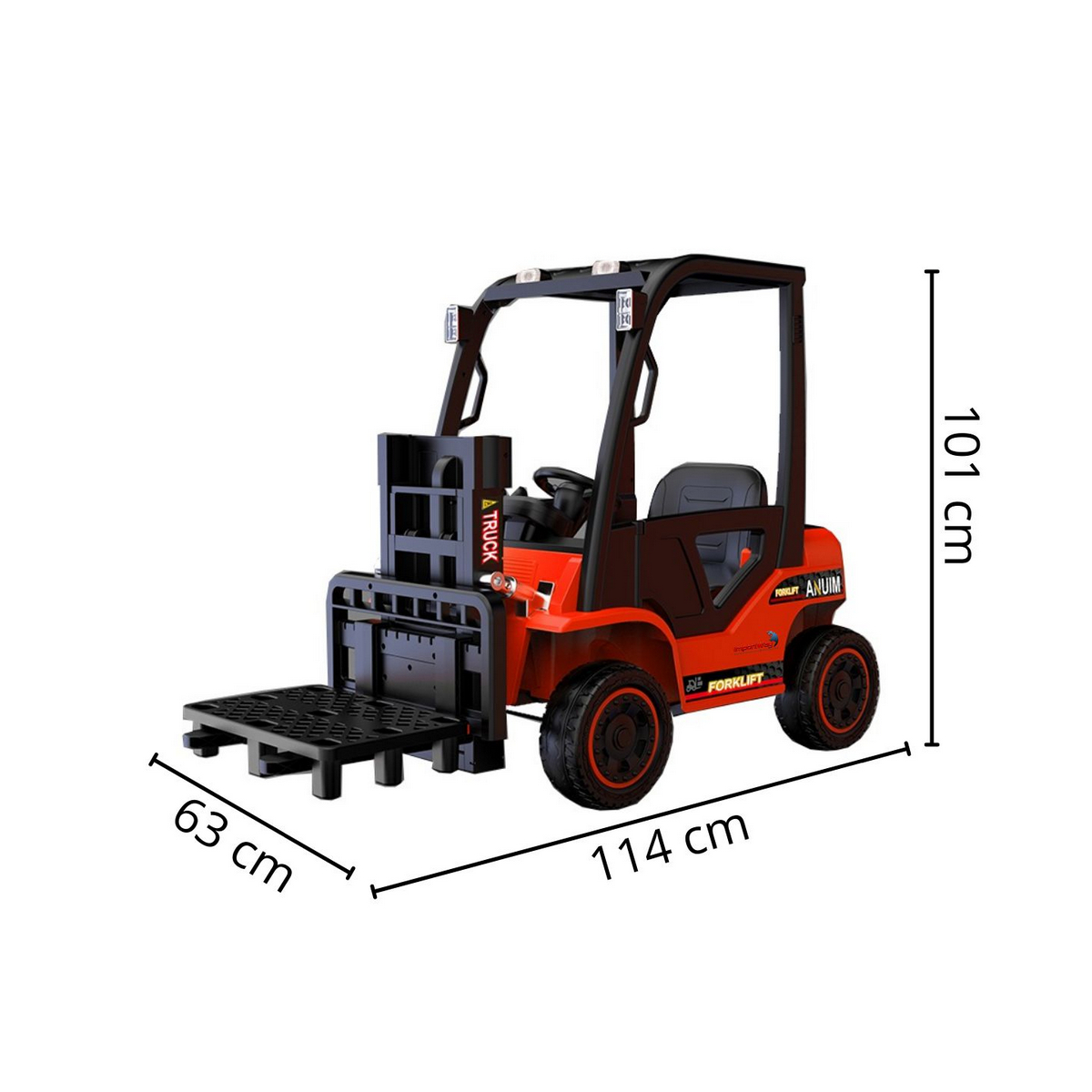 Carrinho Empilhadeira Elétrica Infantil 12V Recarregável c/ Controle Remoto ImportWay-BW185VM
