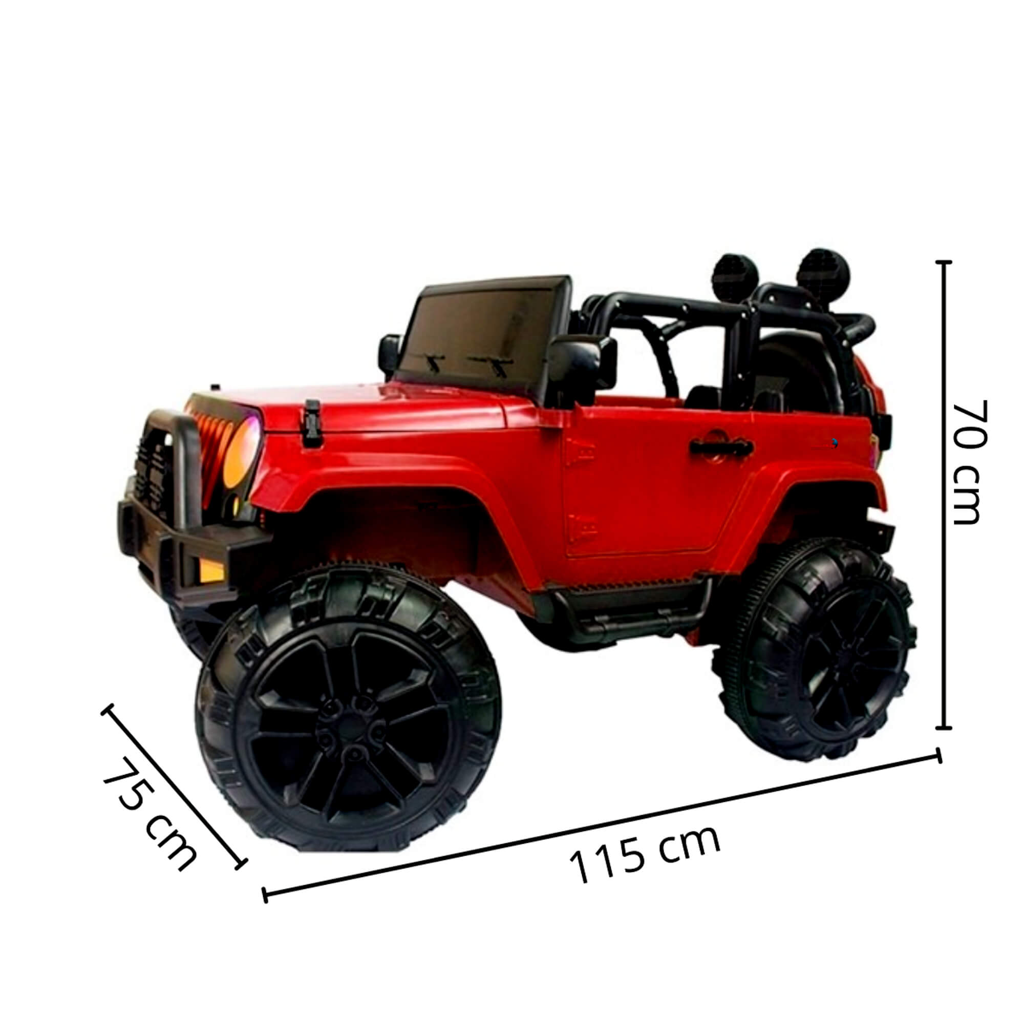 Mini Carro Jipe Elétrico Infantil Recarregável 12V C/ Controle Remoto Luzes Som ImportWay - BW028VM