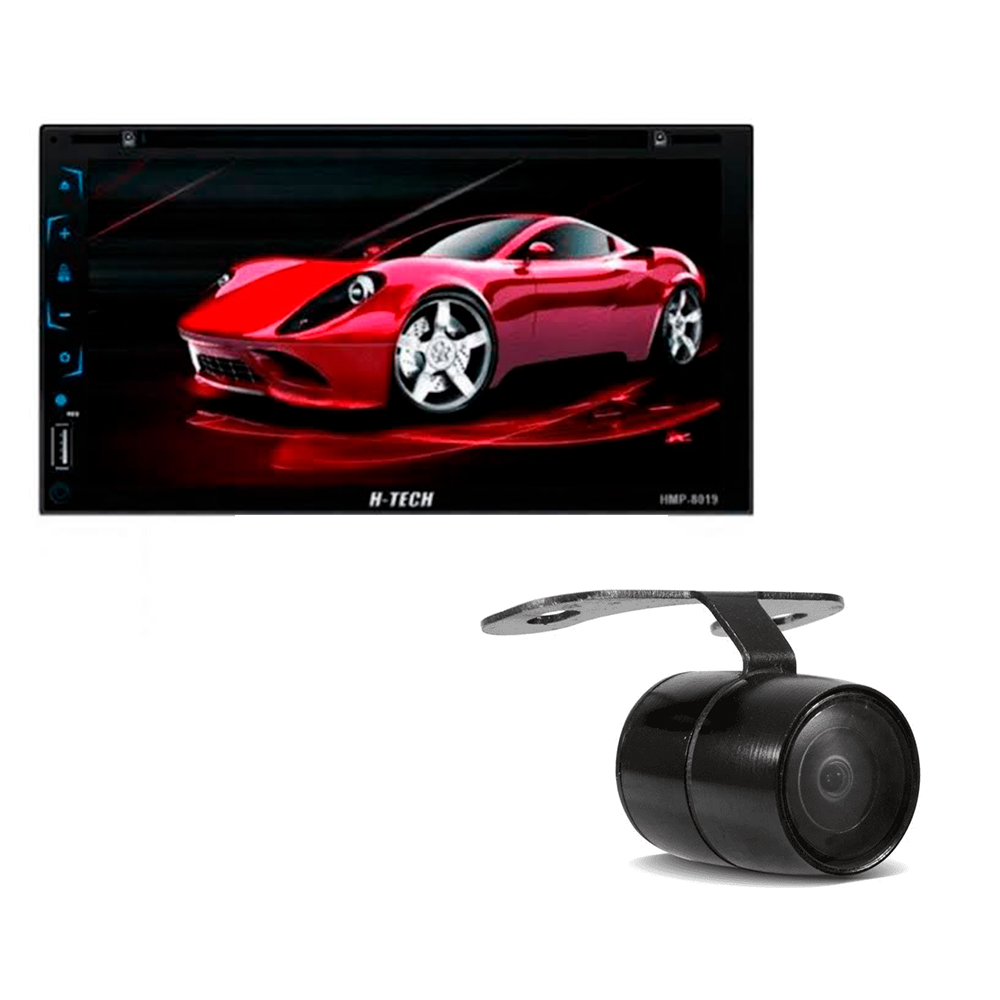 COMP Kit Multimídia Onix Cobalt Prisma Spin H-Tech HMP-8019 7 pol TV + Moldura + Câmera + Interface + Chicotes + Buzzer