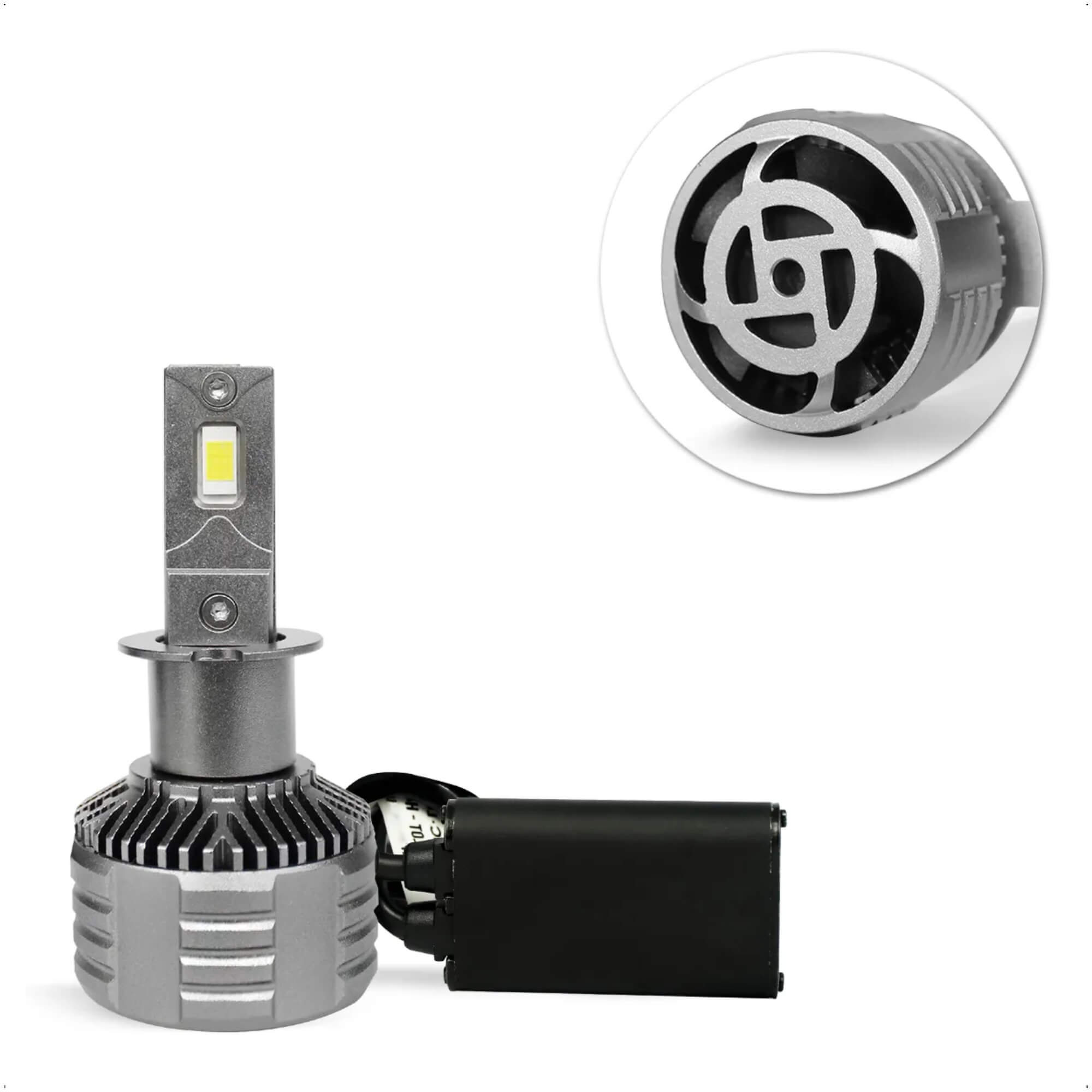 Kit Lâmpada Ultra LED CC-LOT Black Diamond H3 JR8 6000K com Canceller 9000 Lumens - YXF-F13-H3