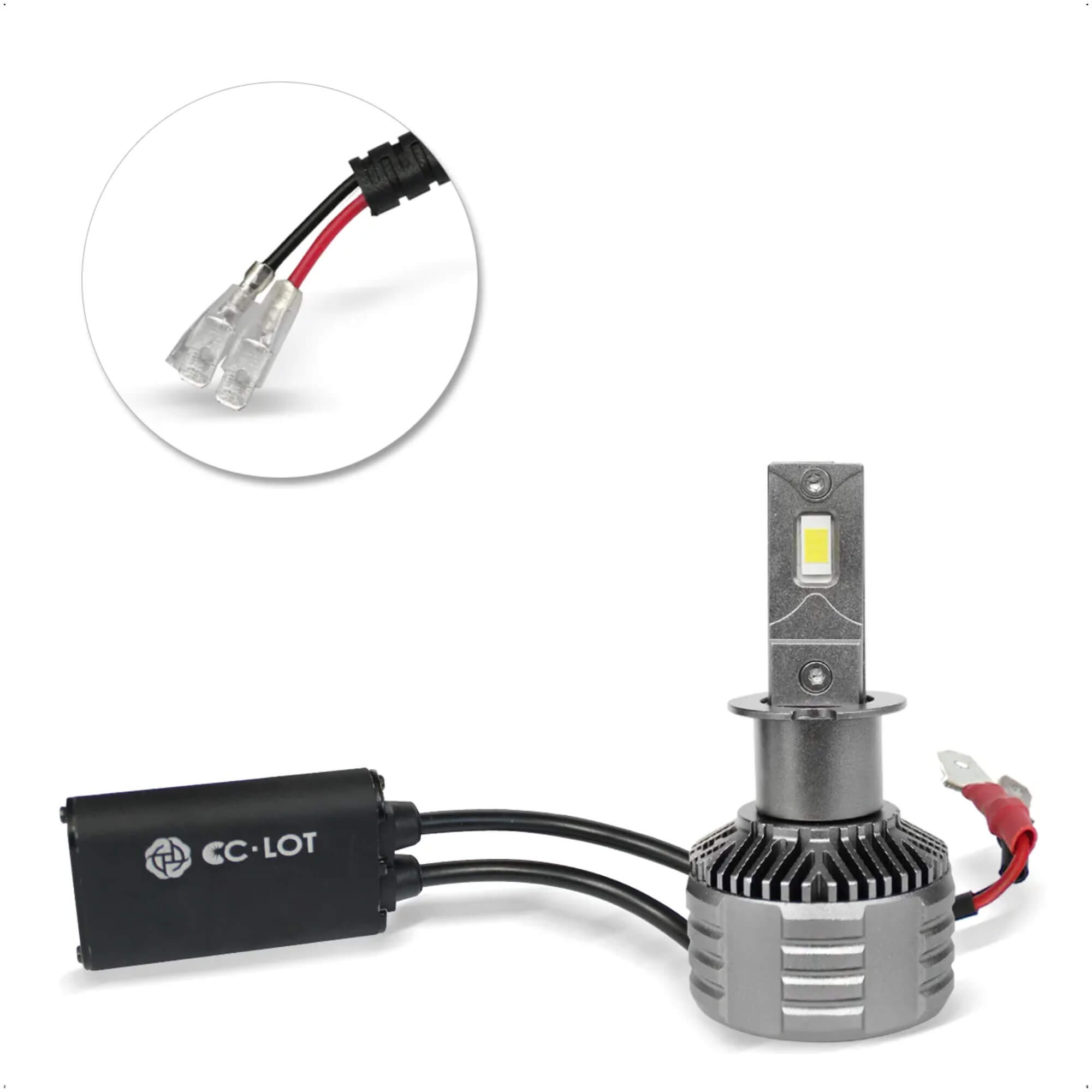 Kit Lâmpada Ultra LED CC-LOT Black Diamond H3 JR8 6000K com Canceller 9000 Lumens - YXF-F13-H3