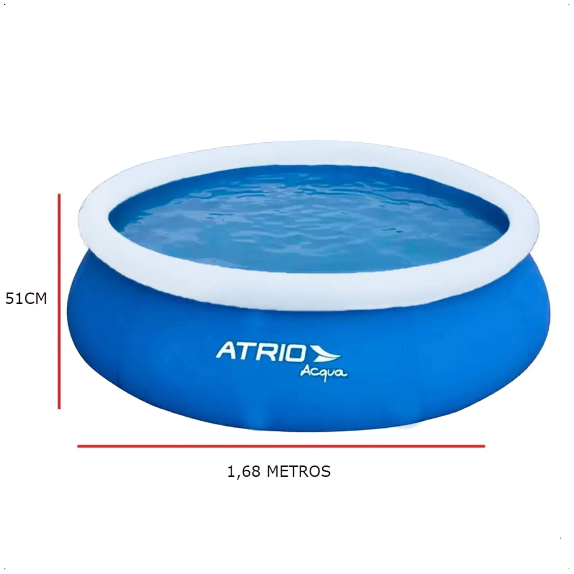 Piscina Inflável Circular Compacta, Portátil e Desmontável PVC Azul 1000L Atrio - ES303