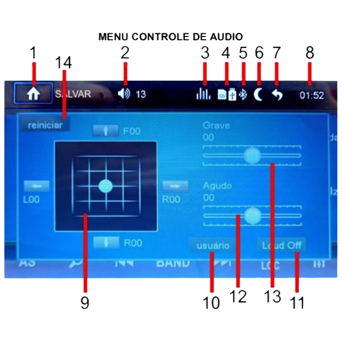 Multimídia MP5 2 din 7 pol Espelhamento Bluetooth USB Micro SD Tela Touch Roadstar - RS507MP5BR