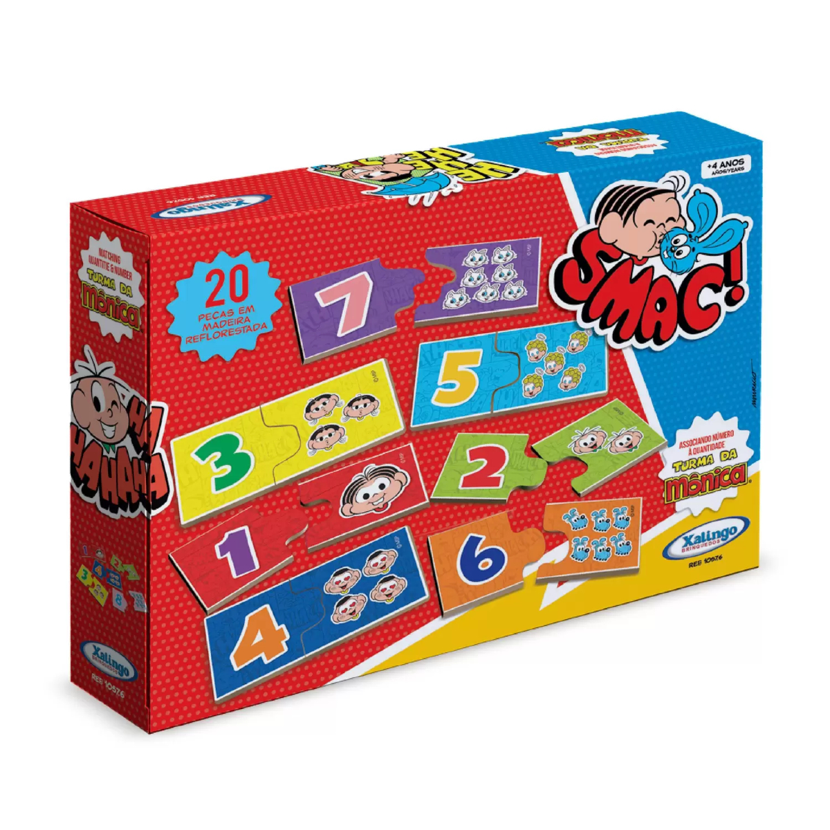 Jogo Associando Números e Quantidades Turma da Mônica 20 Peças Xalingo - 1057.6