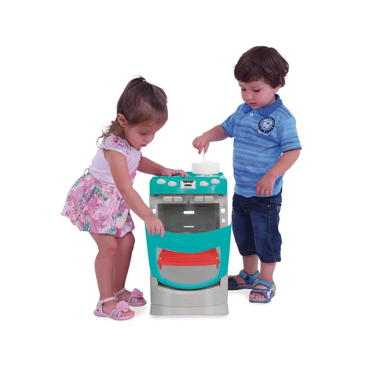 Brinquedo Fogão Criança Gourmet Mini Chef Fun Acessórios Panelas Pratos Talheres Xalingo 0446.5