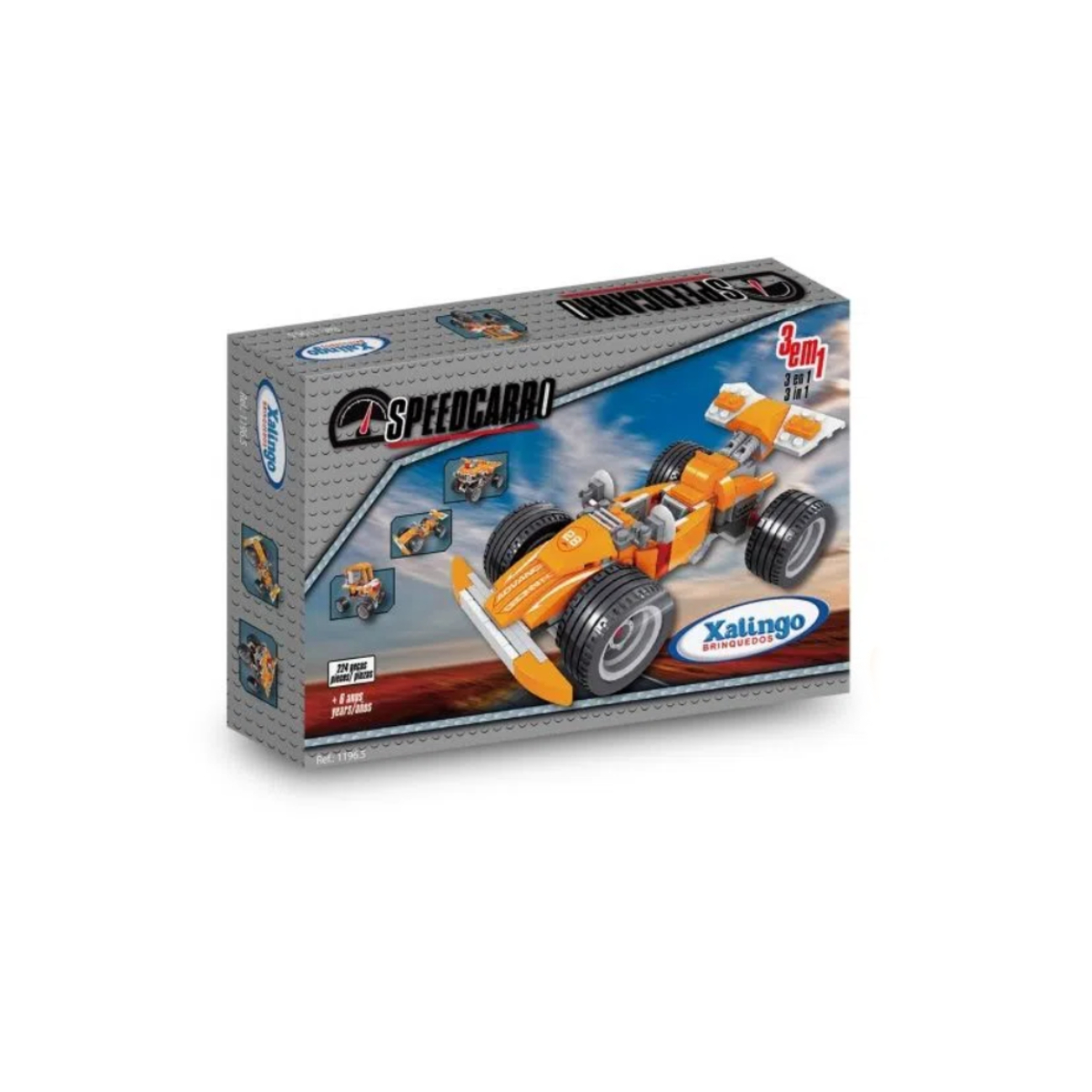 Carrinho de Brinquedo Montar SpeedCarro 3x1 224 Peças Xalingo - 1196.5