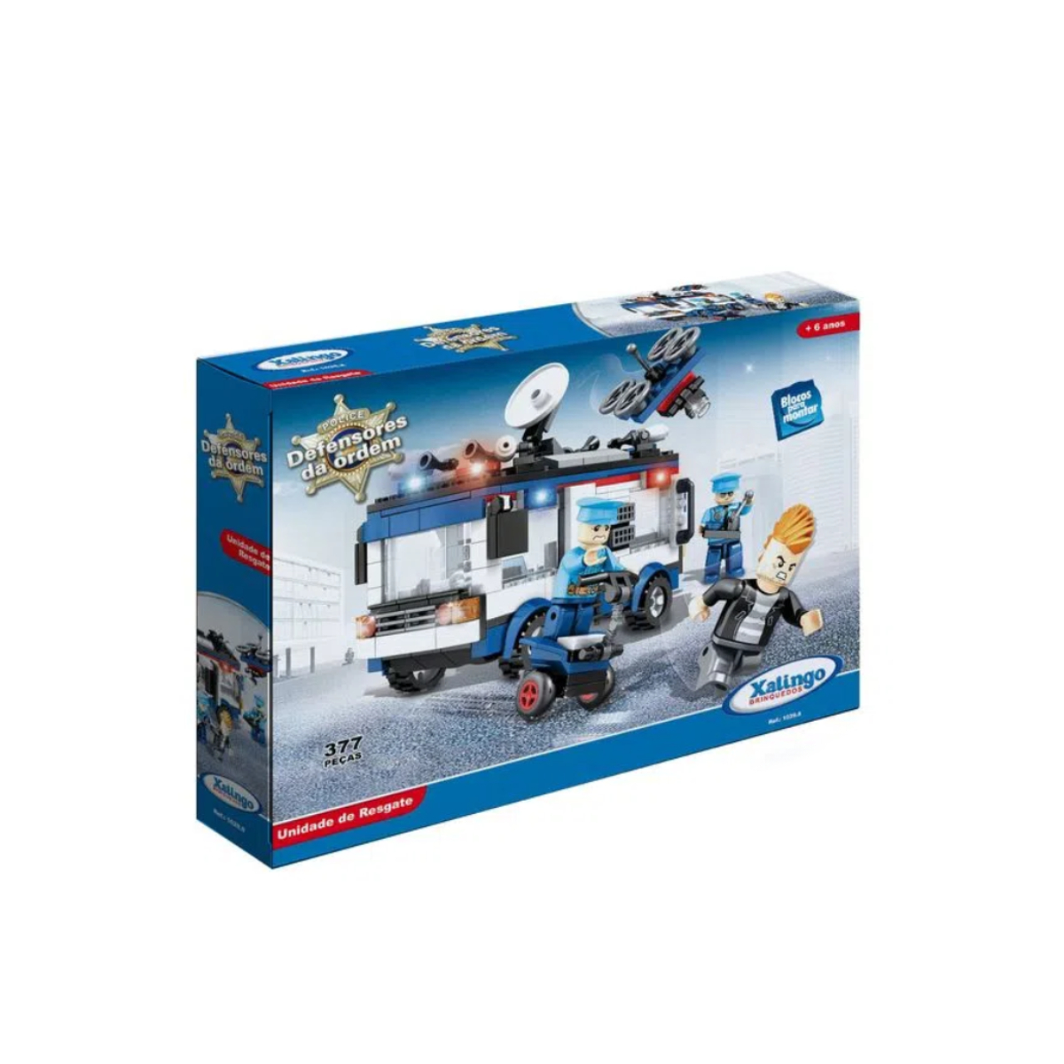 Brinquedo de Montar Defensores da Ordem Unidade Resgate Super Caminhão 377 Peças Xalingo 1029.8
