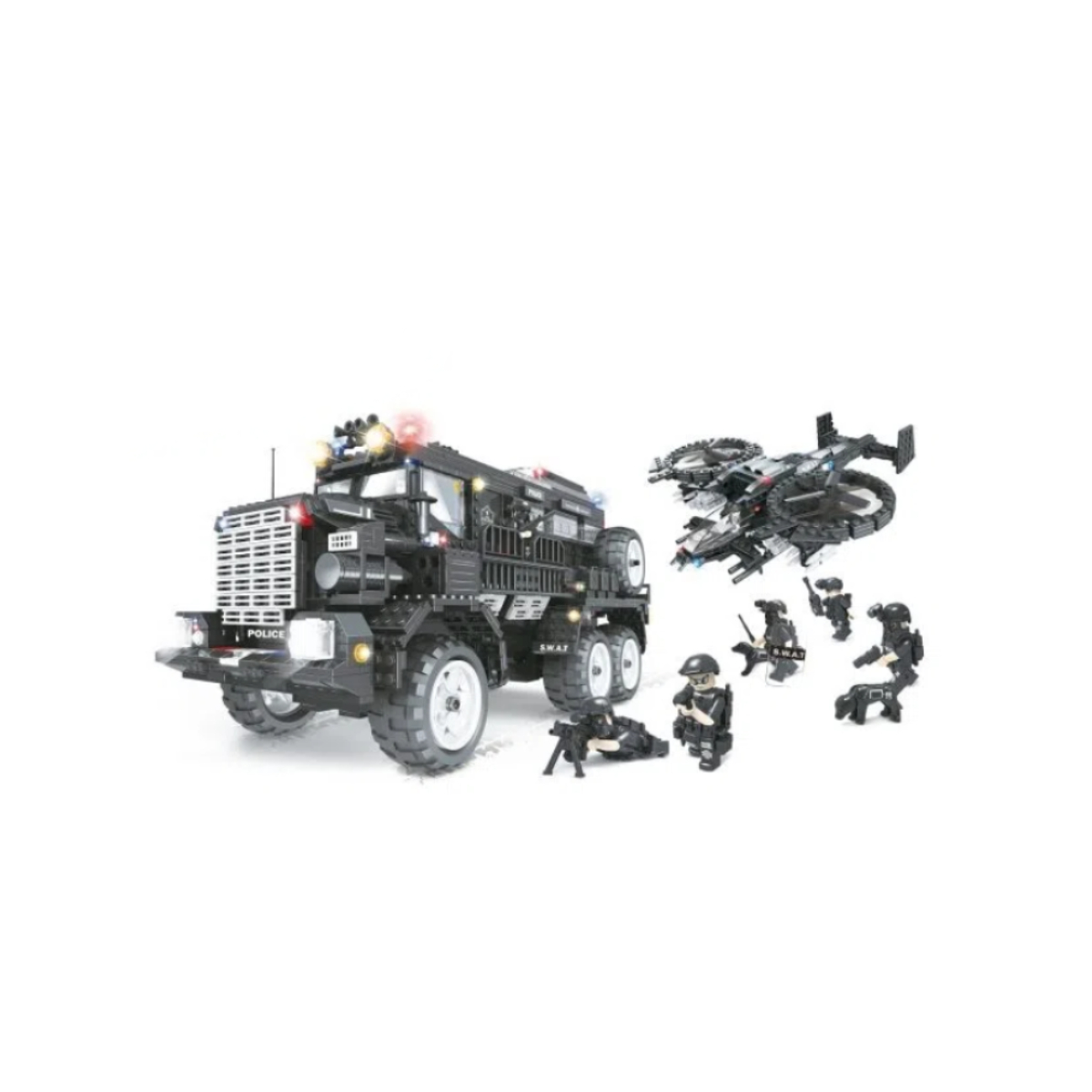 Brinquedo de Montar Operações Especiais Caminhão Tatico de Apoio 2393 Peças Xalingo - 1037.6