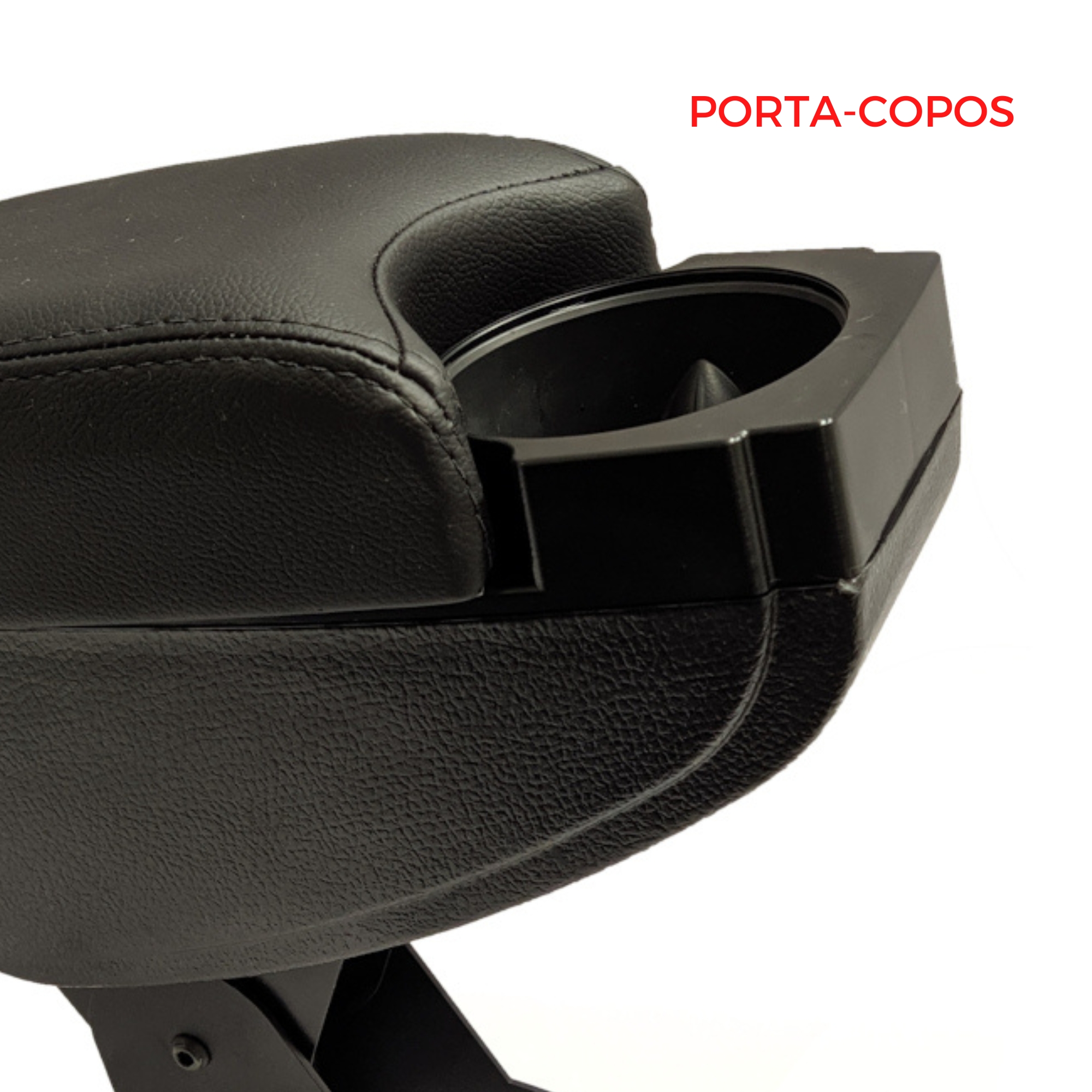 Apoio de braço em couro c/ Porta copos Duster Oroch 2011 em diante freio de mão NAT - 600709PC