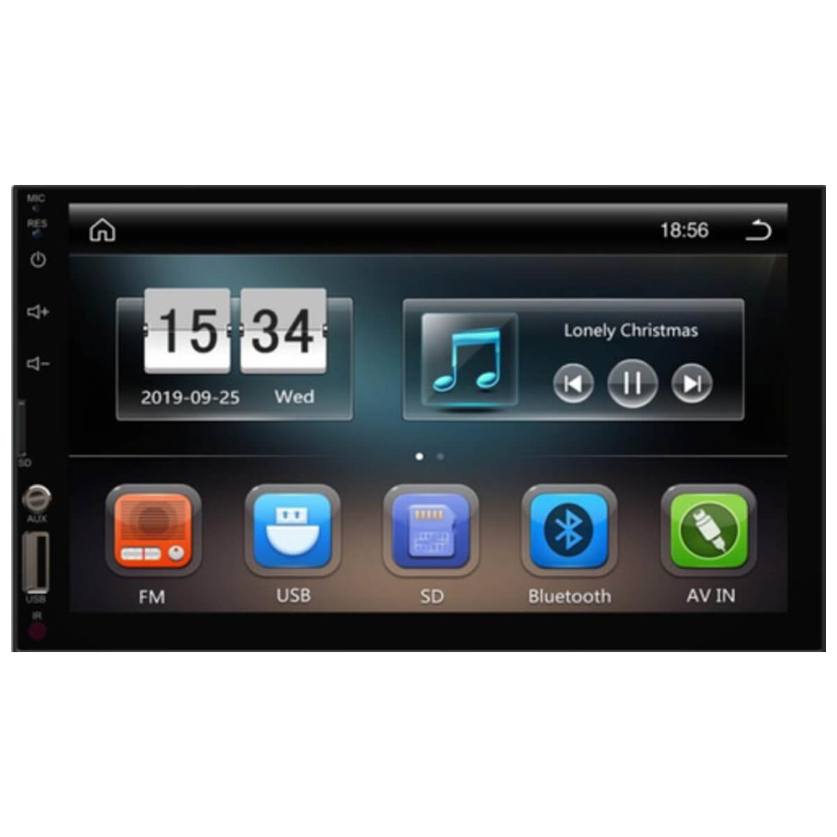 COMP Kit Central Multimídia 7 pol RM-CW7009 Fiat Mobi 2016 a 2022 sem Som de Fábrica Moldura + Chicote + Câmera