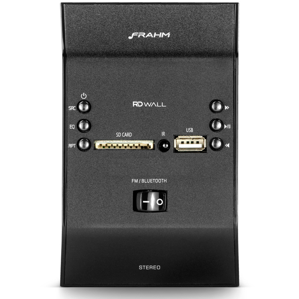COMP Kit Amplificador de Parede Frahm RD Wall Preto + 2 Caixas de Som Frahm Arandela 6" CX 70W Branca Quadrada