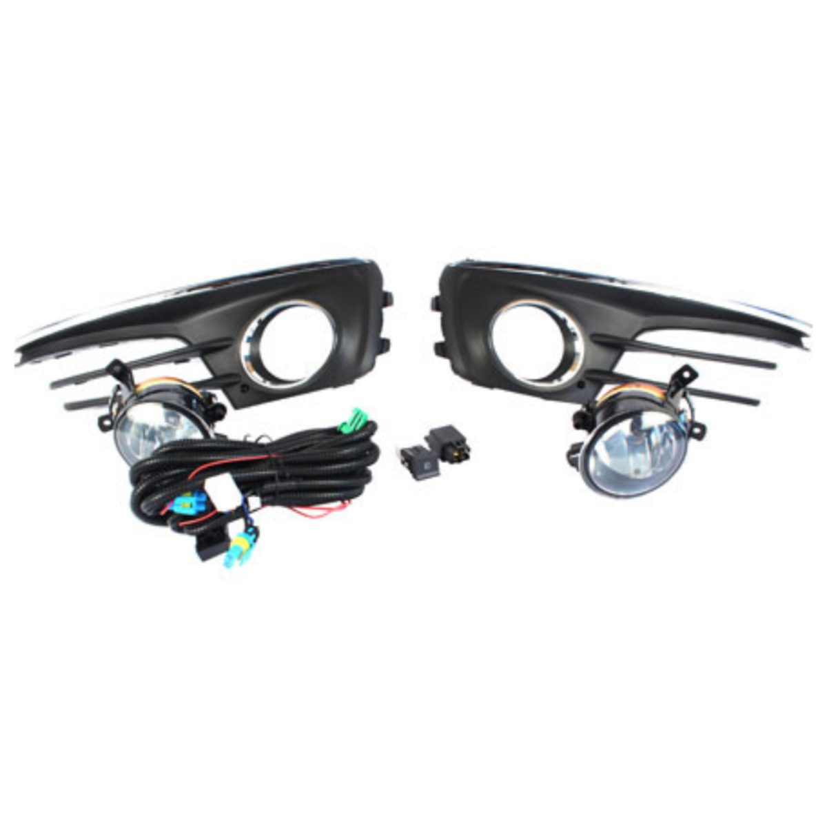 Kit Farol Auxiliar Volkswagen Fox 2015+ Botão Original Painel Cromada Shocklight - SL-262010CR I