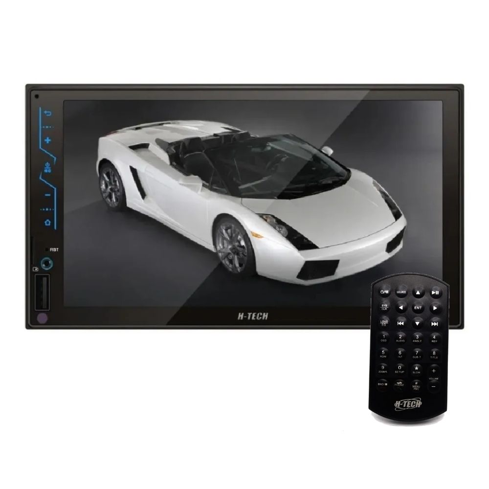 COMP Central multimídia MP5 2 DIN 7" USB/SD CARD/AUX/BT Espelhamento Full Touch H-Tech HT-3020 + Câmera de ré