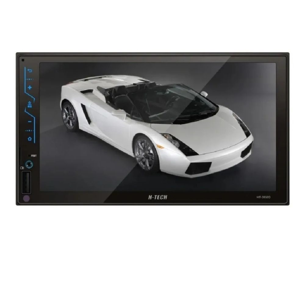 COMP Central multimídia MP5 2 DIN 7" USB/SD CARD/AUX/BT Espelhamento Full Touch H-Tech HT-3020 + Câmera de ré
