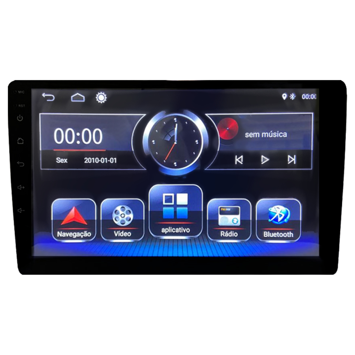 COMP Kit Central Multimídia 9 pol RS905BR Fiat Palio 2003 a 2013 Moldura + Câmera de Ré