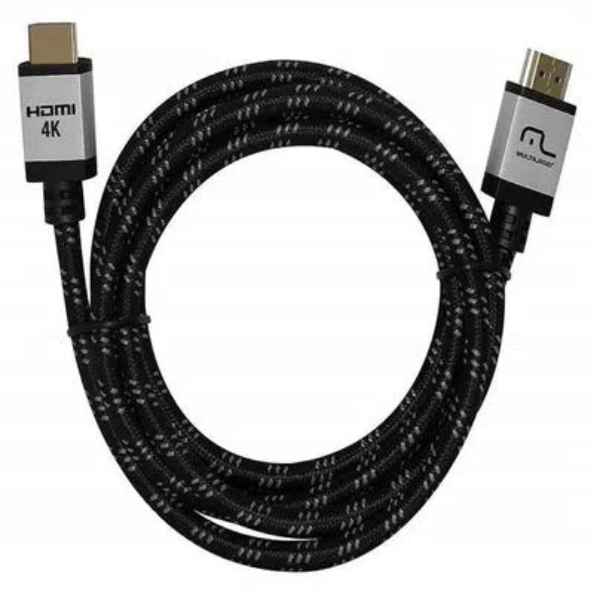 Cabo Monitor HDMI M/M 3M Versão 2.0 4K Material Rígido Resistente Cor Preto WI296 - Multilaser