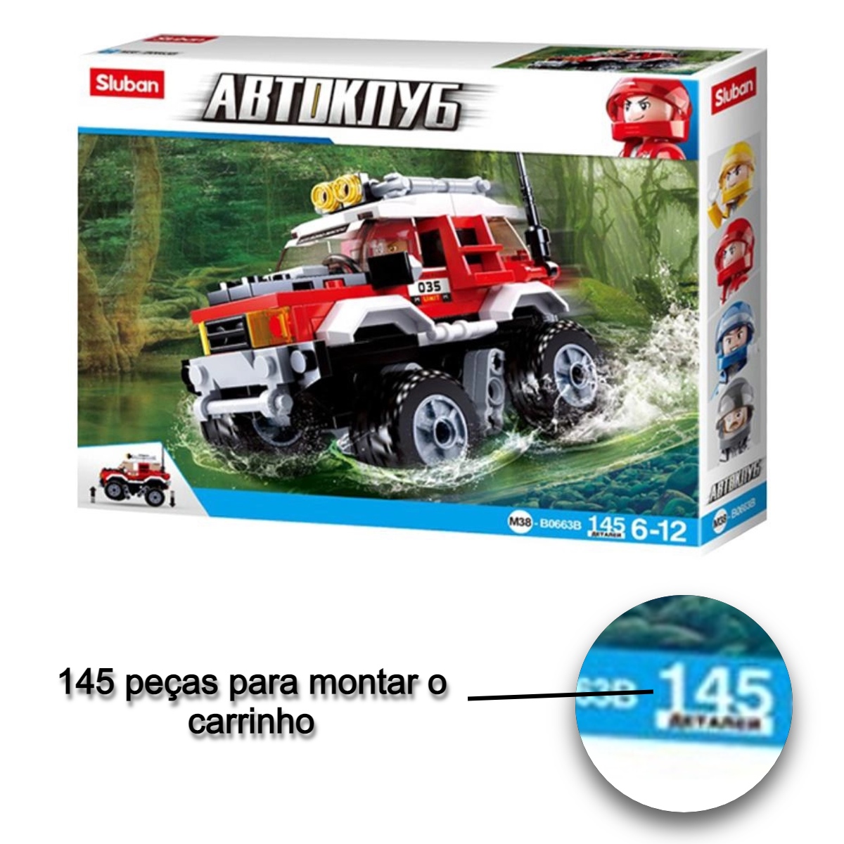 Brinquedo de Montar Carrinho Cubic Adventure Off-Road 145 Peças Multikids - BR1481