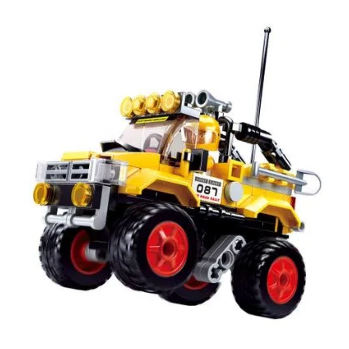 Brinquedo De Montar Carro Amarelo Cubic Adventure Off-Road 149 Pçs Figure Action Multikids BR1480