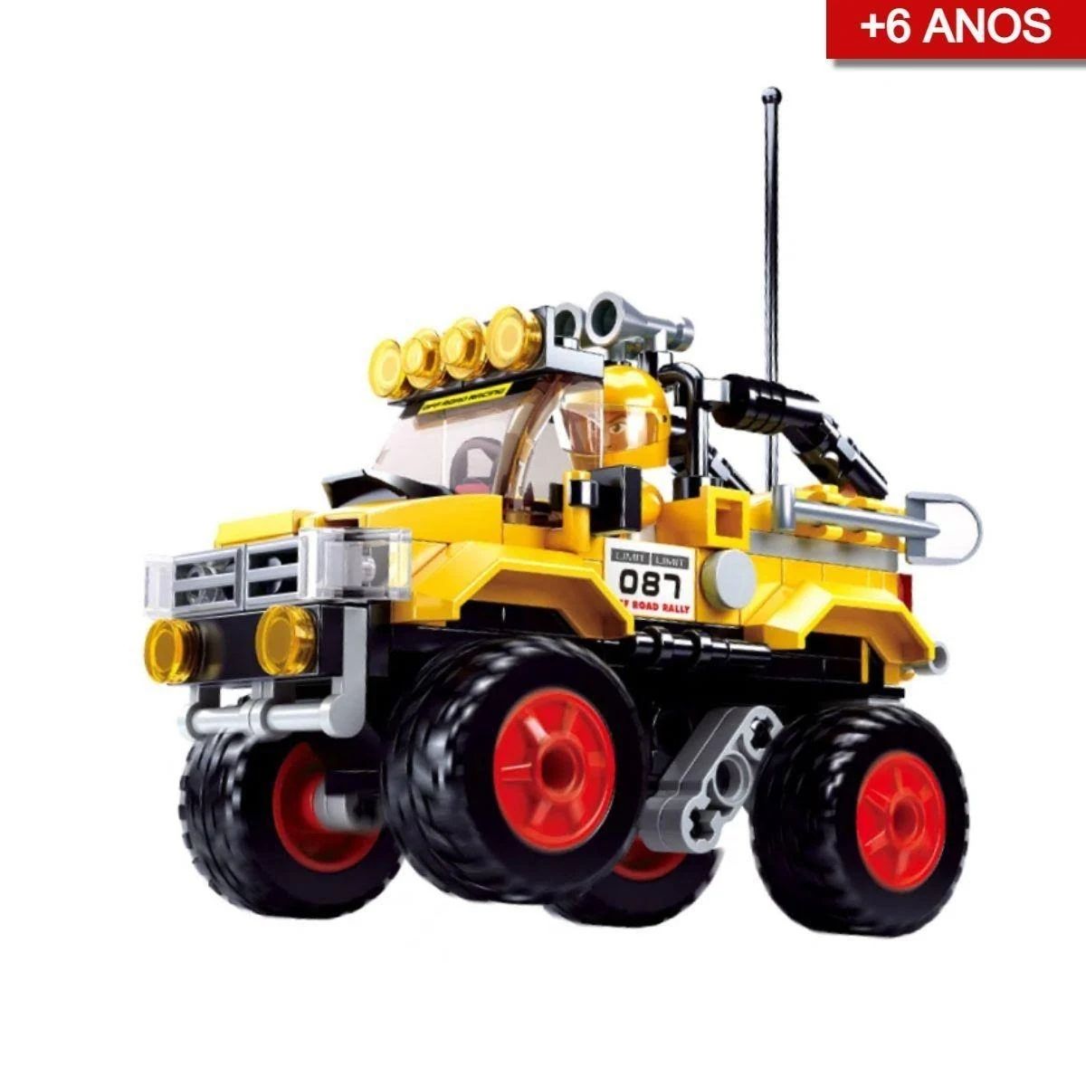 Brinquedo De Montar Carro Amarelo Cubic Adventure Off-Road 149 Pçs Figure Action Multikids BR1480