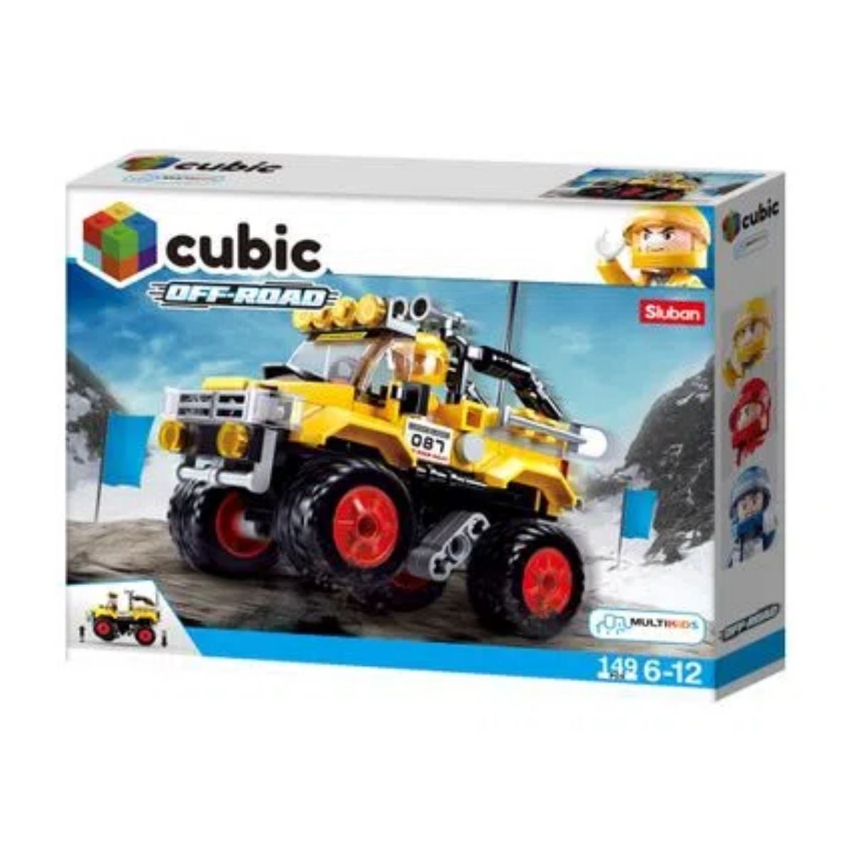 Brinquedo De Montar Carro Amarelo Cubic Adventure Off-Road 149 Pçs Figure Action Multikids BR1480
