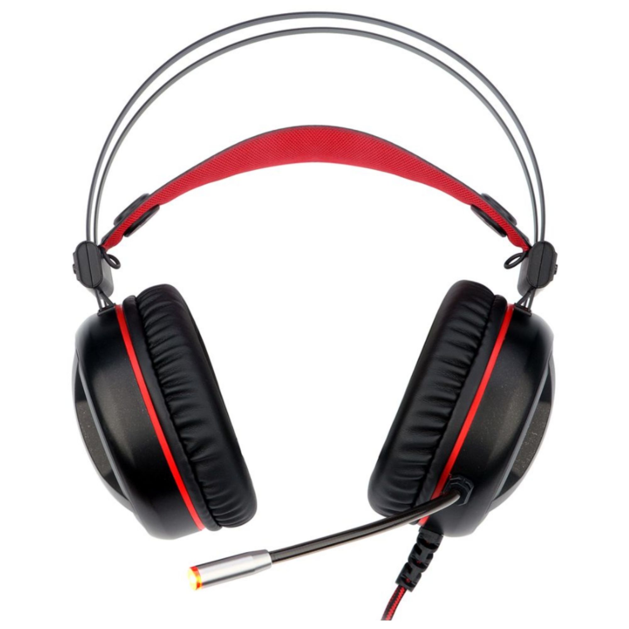 Headset Gamer Redragon Minos Preto e Vermelho USB Som Surround 7.1 Virtual com LED Vermelho H210