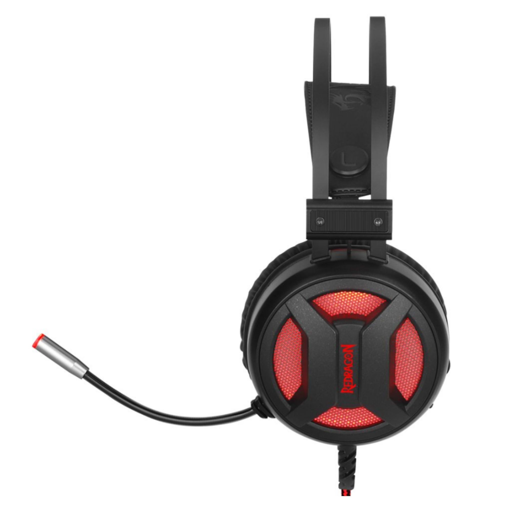 Headset Gamer Redragon Minos Preto e Vermelho USB Som Surround 7.1 Virtual com LED Vermelho H210