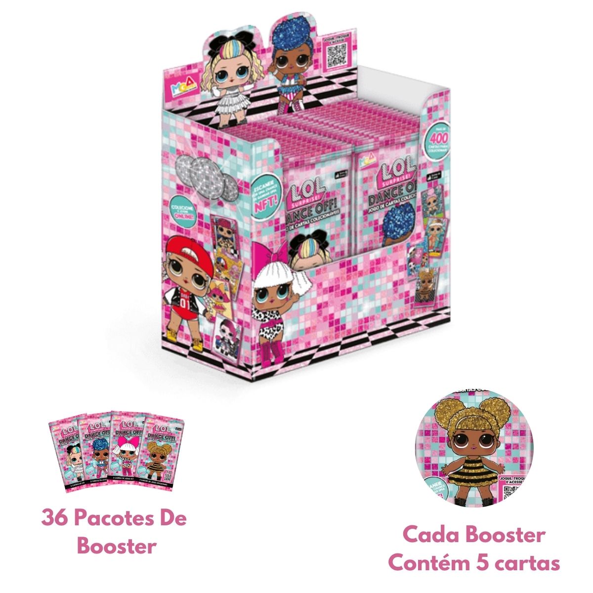 Brinquedo p/ Criança Jogo de Cartas Colecionáveis Box Display LOL Surprise Dance Off Copag 3118.8