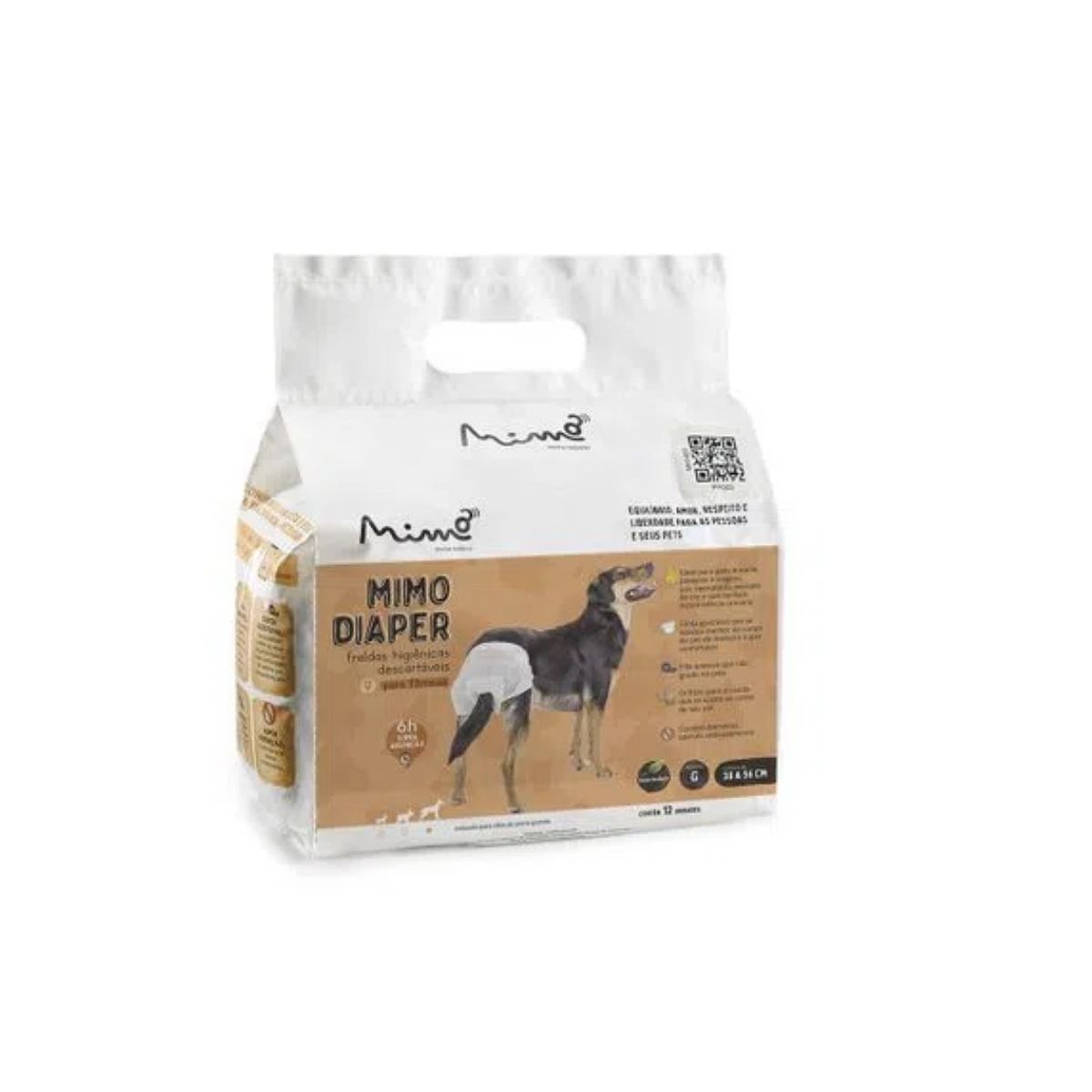 Fralda Higiênica Descartável Diaper Fêmea G 12pcs Mimo - PP004