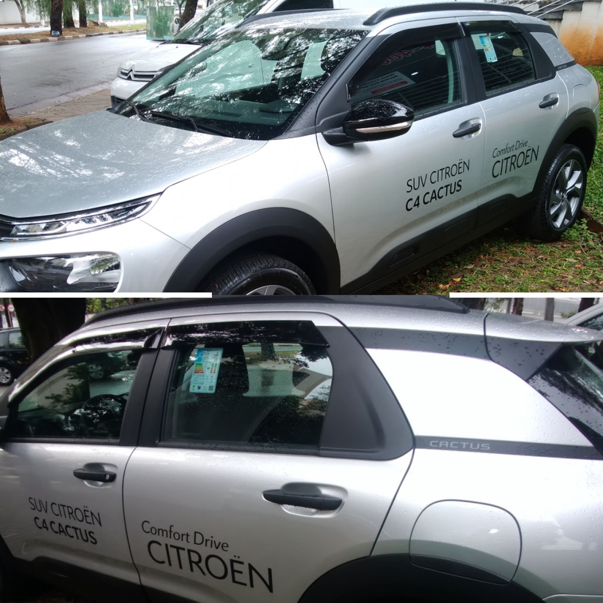 Calha de Chuva Inteiriça Slim Citroen C4 Cactus 2018 a 2023 Para 4 Portas TG Poli 26004