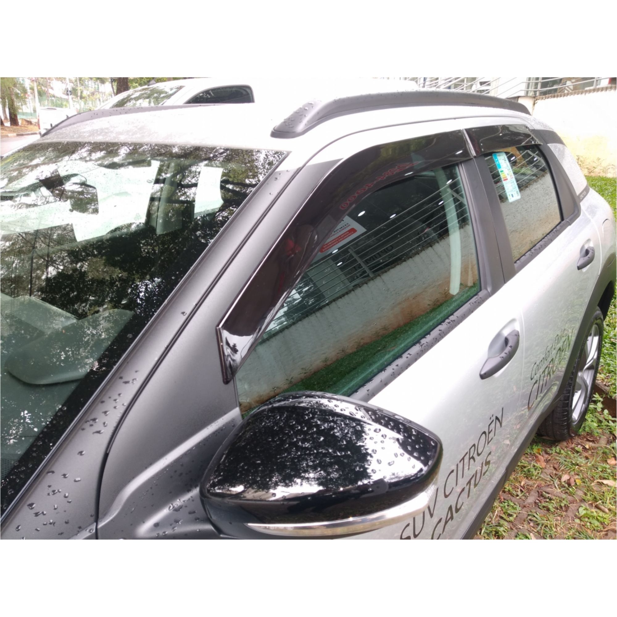 Calha de Chuva Inteiriça Slim Citroen C4 Cactus 2018 a 2023 Para 4 Portas TG Poli 26004
