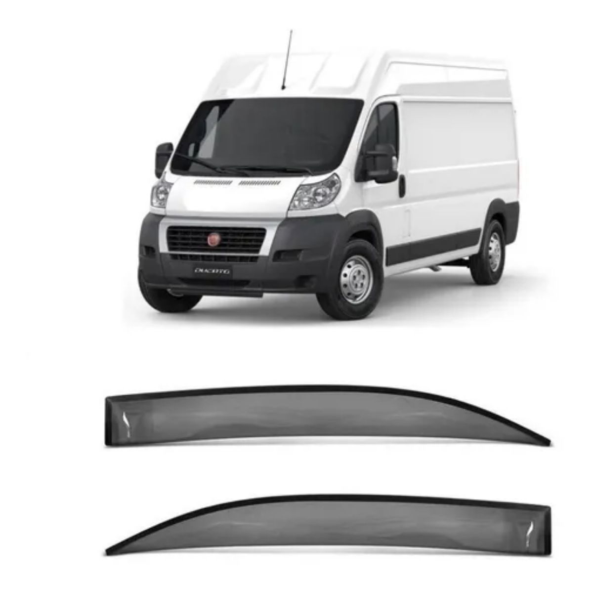 Calha de Chuva Defletor Fiat Ducato 2018 a 2022 02 Portas Acrílico Preto Fumê TG Poli 24028