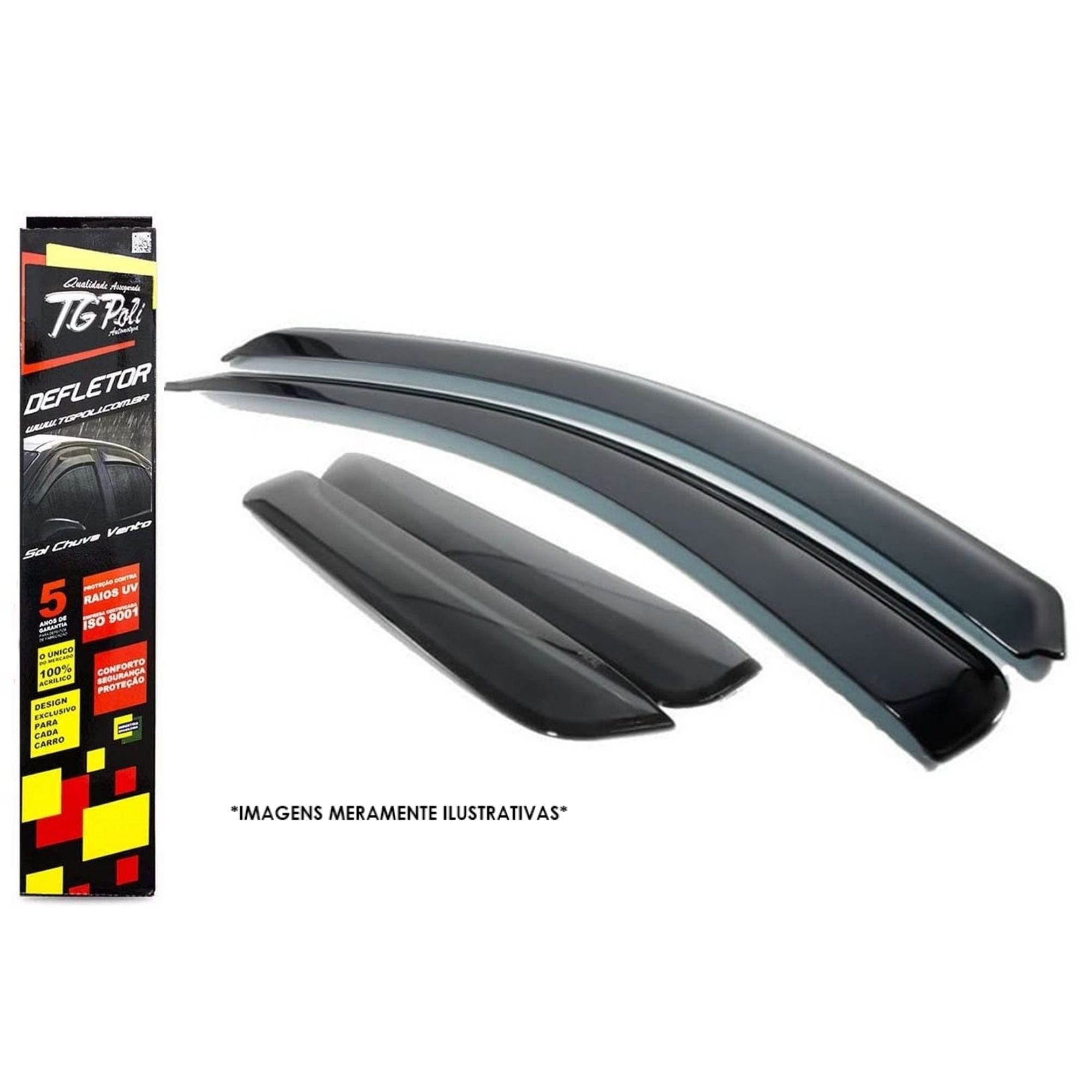Calha de Chuva Defletor Chery Tiggo 2 2018/2022 e Tiggo3X 2021/2022 P/ 4 Portas TG Poli 34001/34003