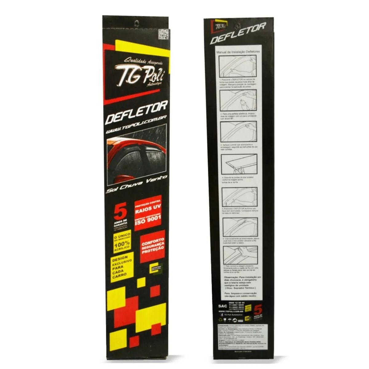 Calha de Chuva Inteiriça Defletor Chery Tiggo 5X 4 Portas 2018 a 2025 TG Poli 34002