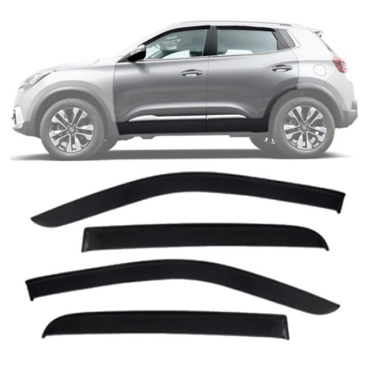 Calha de Chuva Inteiriça Defletor Chery Tiggo 5X 4 Portas 2018 a 2025 TG Poli 34002