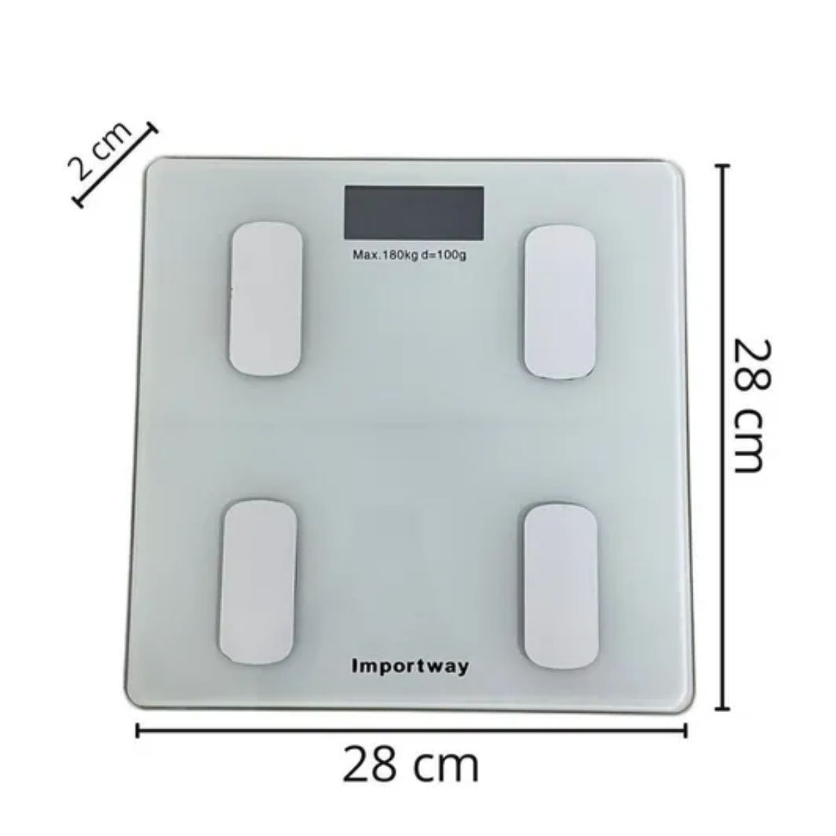 Balança Digital Bioimpedância Com Aplicativo Bluetooth Branca - Importway  IWBDBIO001APPBR