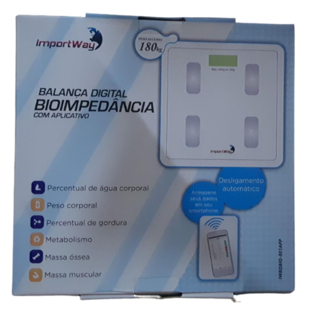 Balança Digital Bioimpedância Com Aplicativo Bluetooth Branca - Importway  IWBDBIO001APPBR