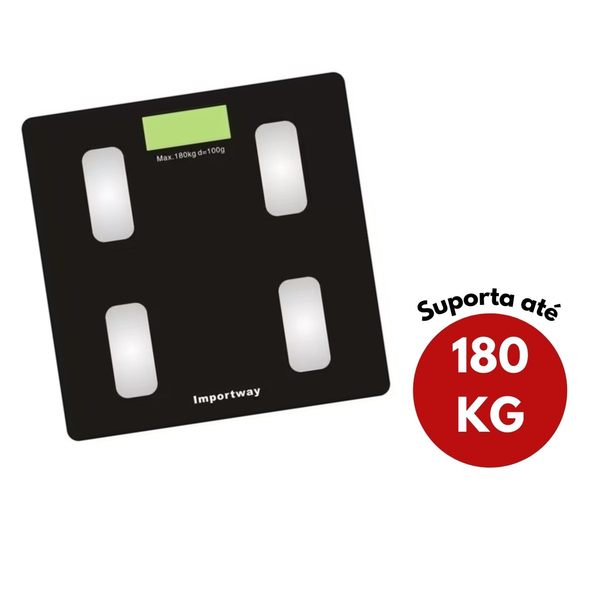 Balança Digital Bioimpedância C/APP Até 180kg Bluetooth Alta Precisão Importway IWBDBIO001APP