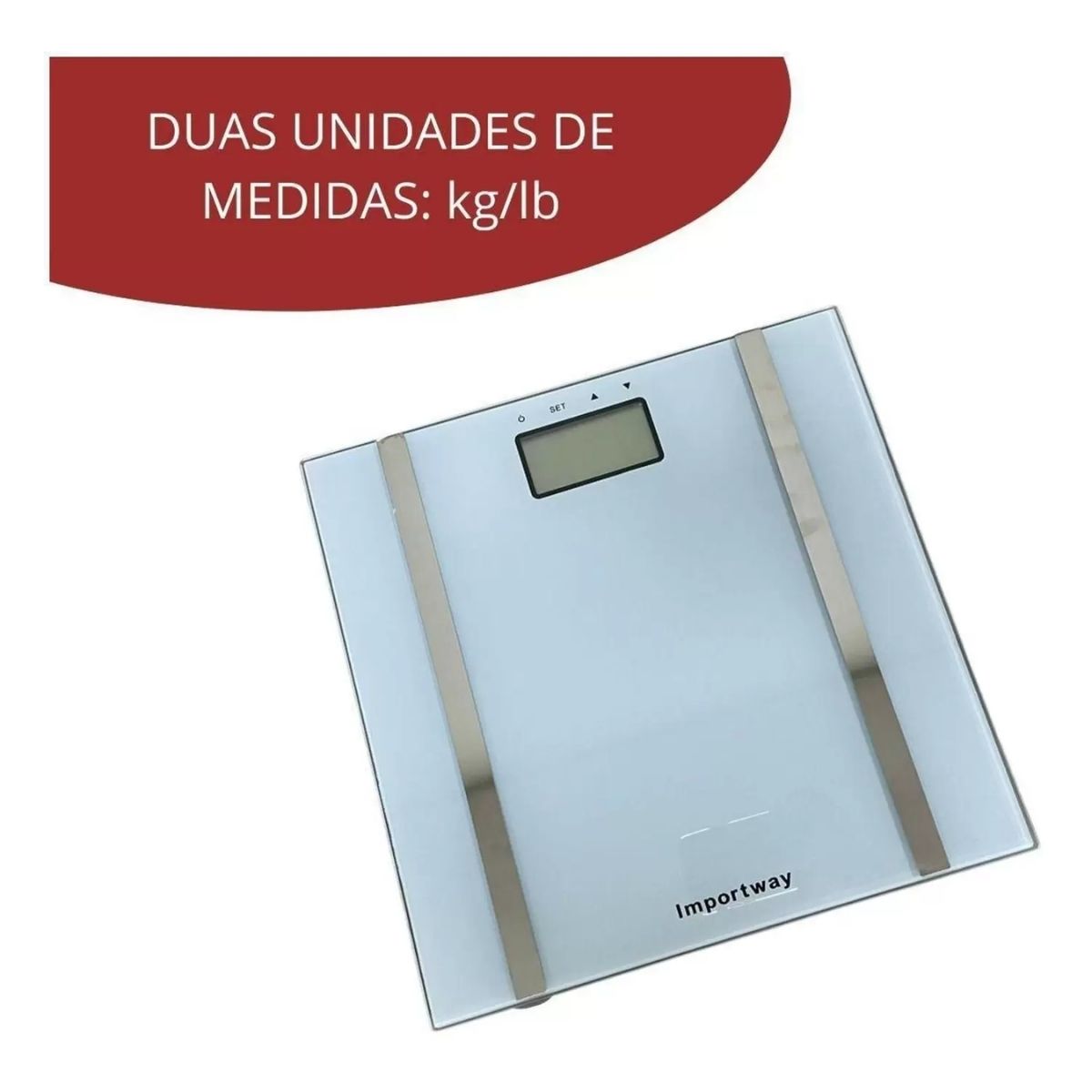 Balança Digital Bioimpedância Corporal 180 Kg Mede Peso, % de Gordura e Importway IWBDBIO001BR