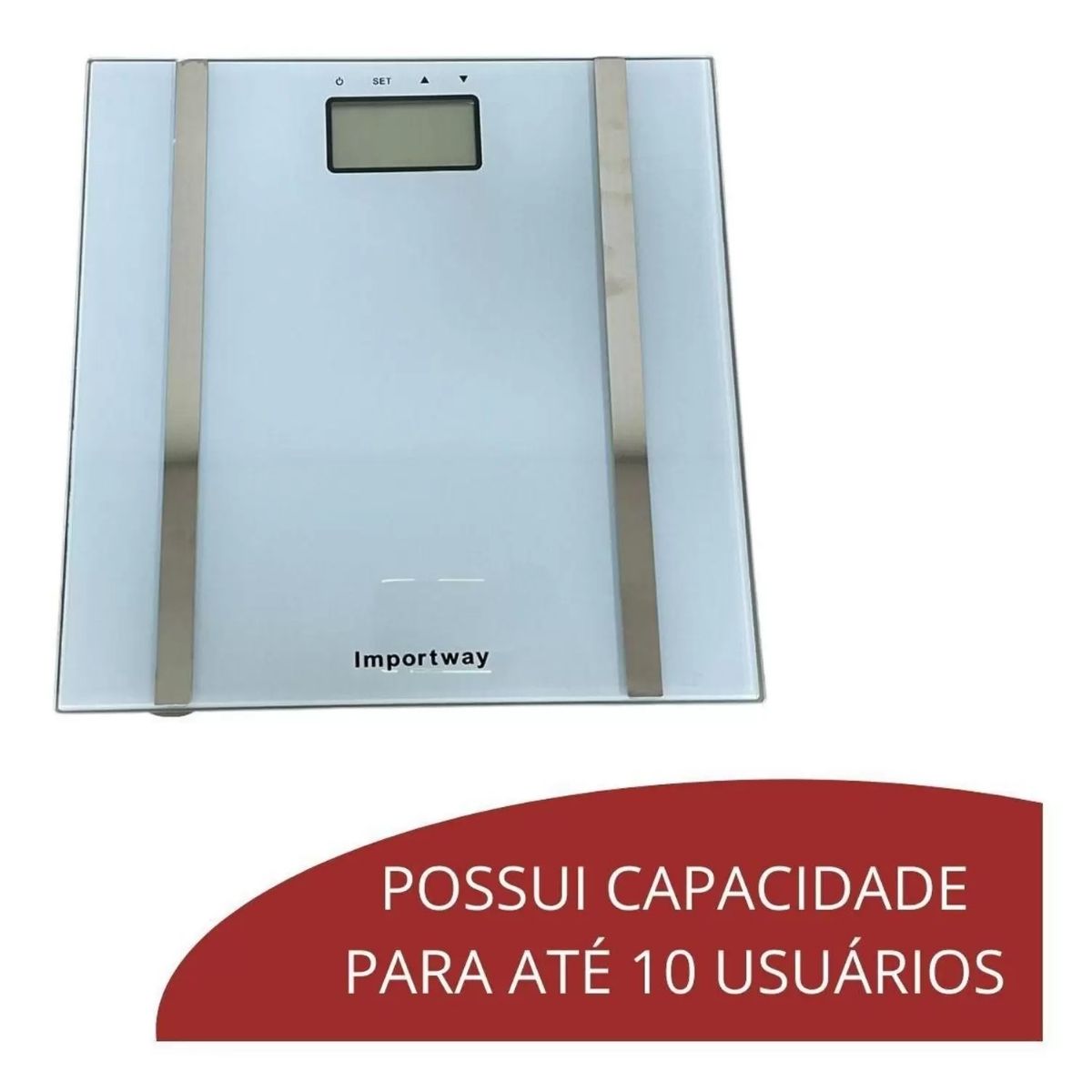 Balança Digital Bioimpedância Corporal 180 Kg Mede Peso, % de Gordura e Importway IWBDBIO001BR