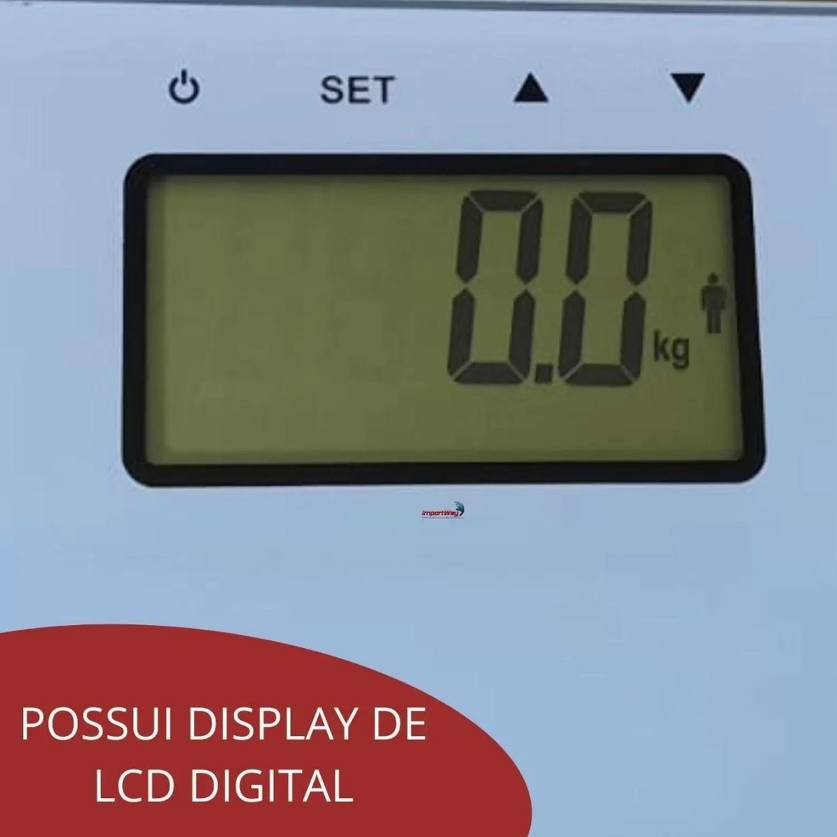 Balança Digital Bioimpedância Corporal 180 Kg Mede Peso, % de Gordura e Importway IWBDBIO001BR