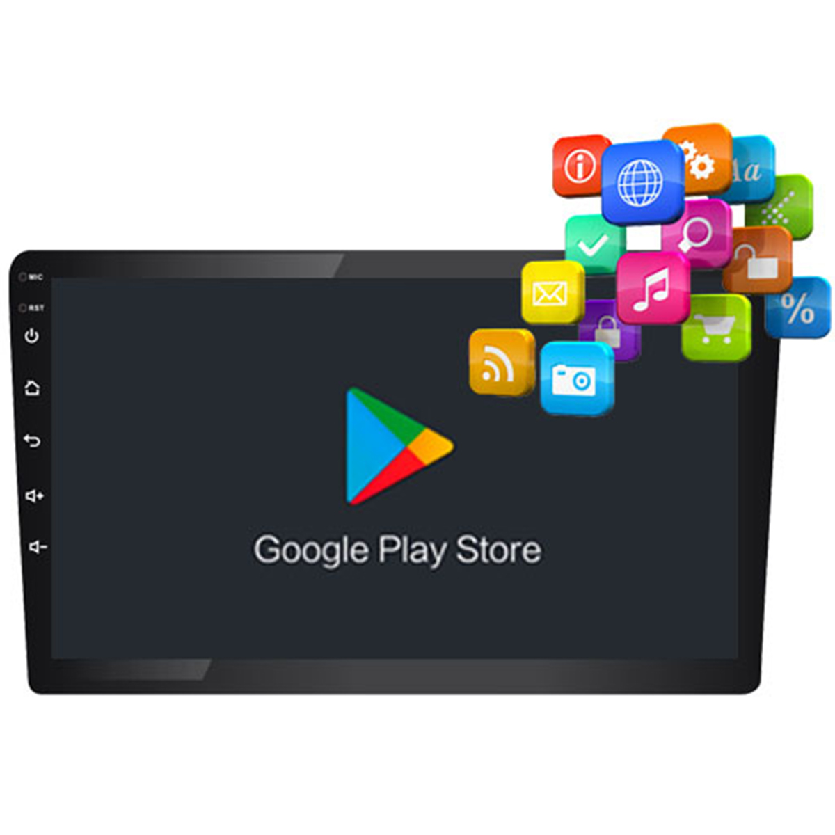 Central Multimídia 2 din Android 10.1 MP5 9 pol RS904BR Plus Full Touch USB WiFi GPS - Roadstar