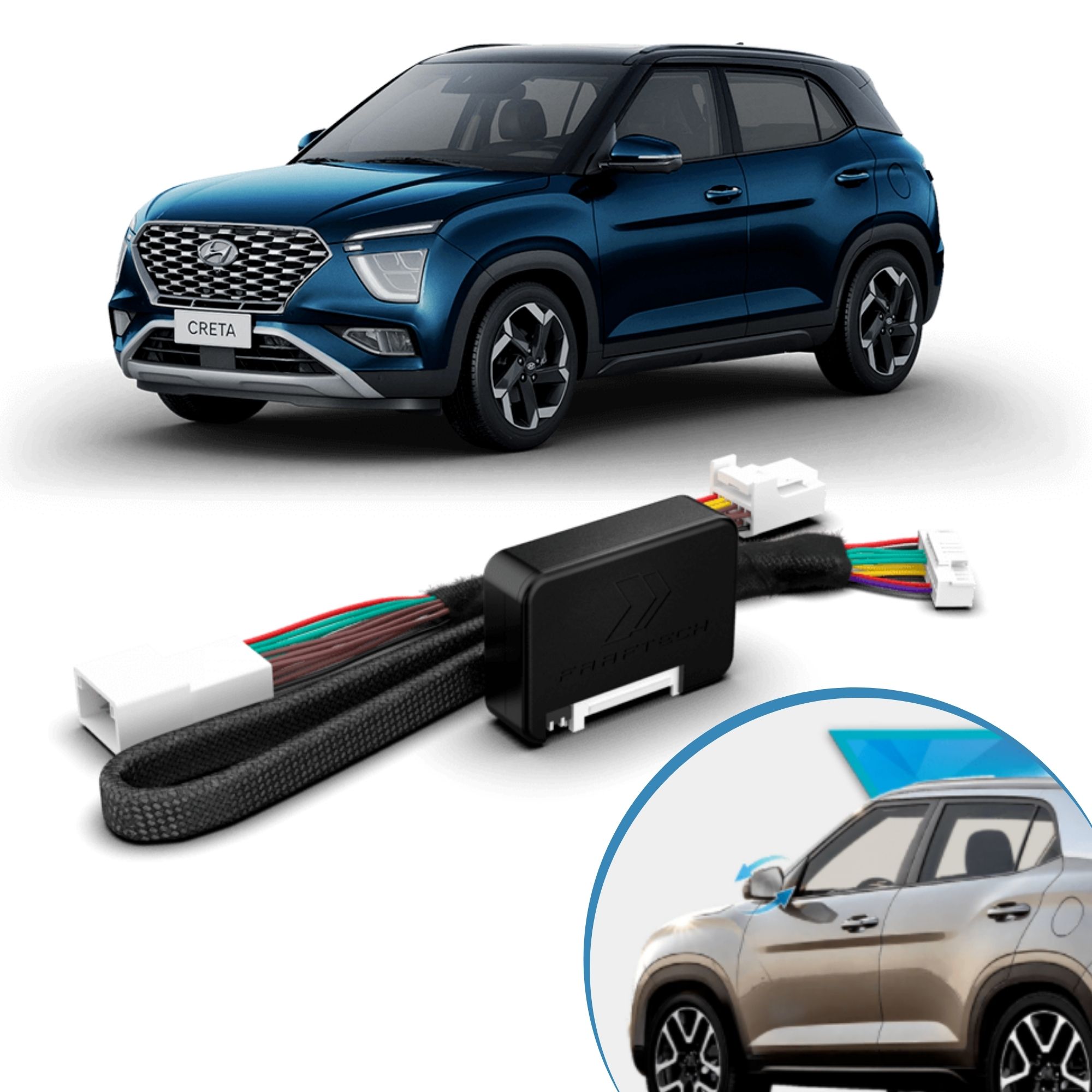 Interface de Automação e Conforto para Retrovisor Tilt Down no Carro Creta 2022 Faaftech FT-AC-HY4