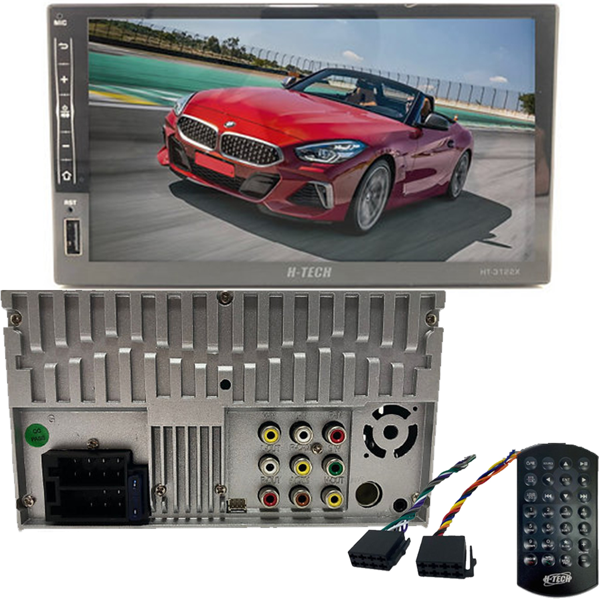 Central Multimídia 2 Din 7 Polegadas MP5 HT-3122X Bluetooth USB Aux FM Tela Touch  H-Tech