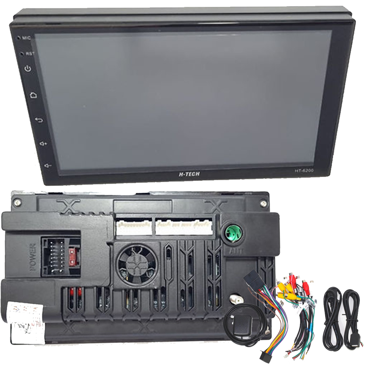 Central Multimídia 2 Din Android 10 MP5 7 Polegadas HT-6200 WiFi GPS Espelhamento FM H-Tech