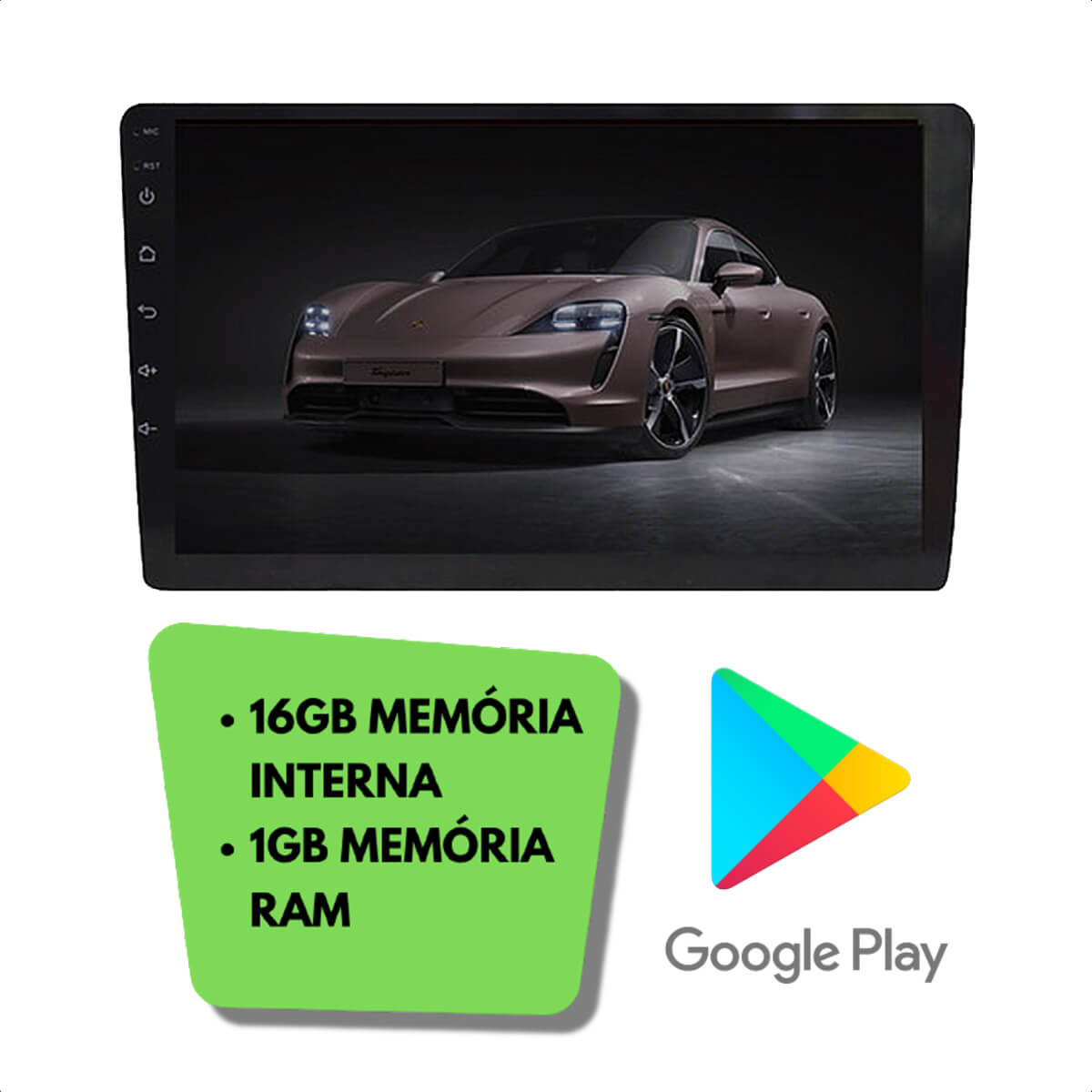 Central Multimídia 2 Din Android 8.1 MP5 9 Polegadas HT-9122 WiFi GPS USB Android e iOS H-Tech