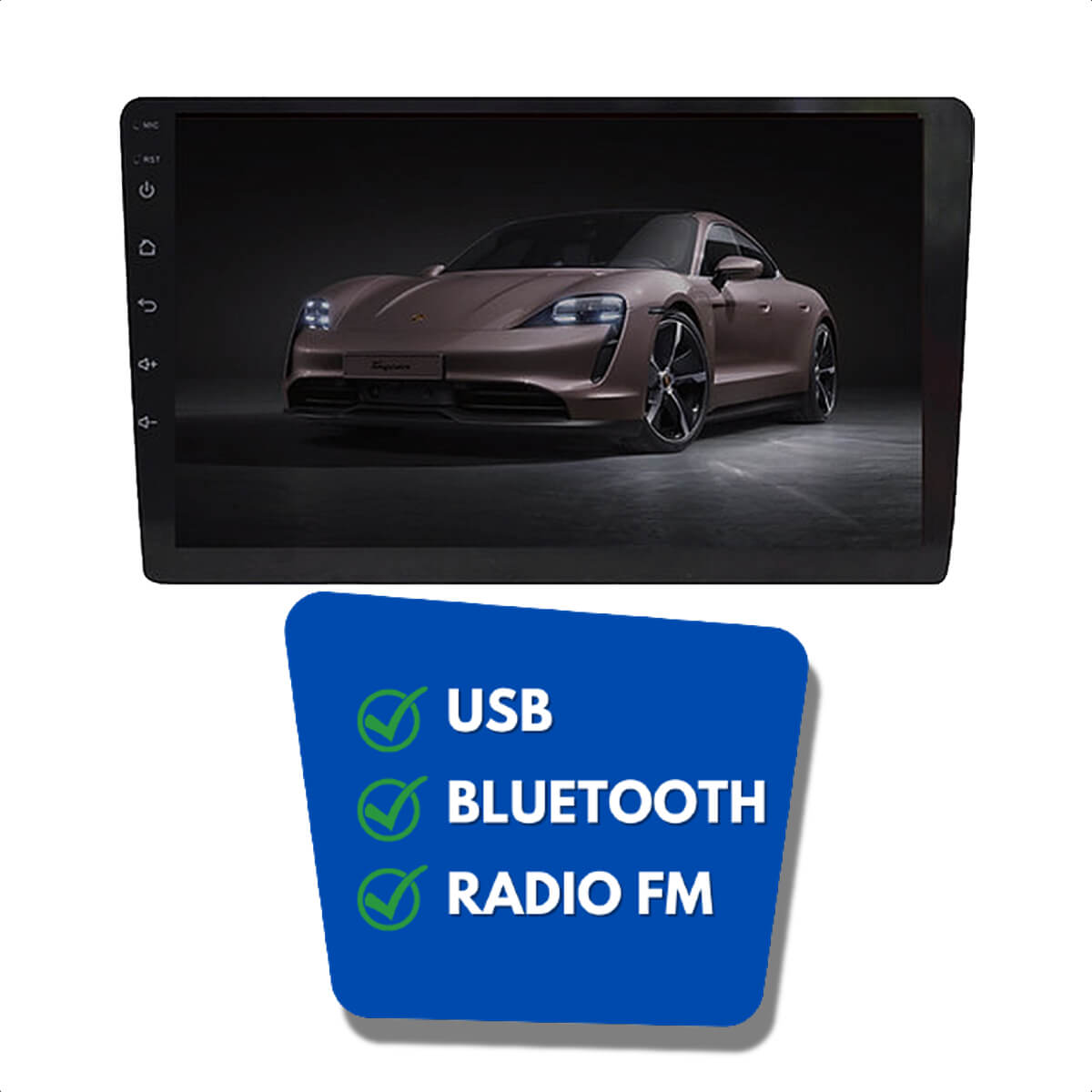 Central Multimídia 2 Din Android 8.1 MP5 9 Polegadas HT-9122 WiFi GPS USB Android e iOS H-Tech