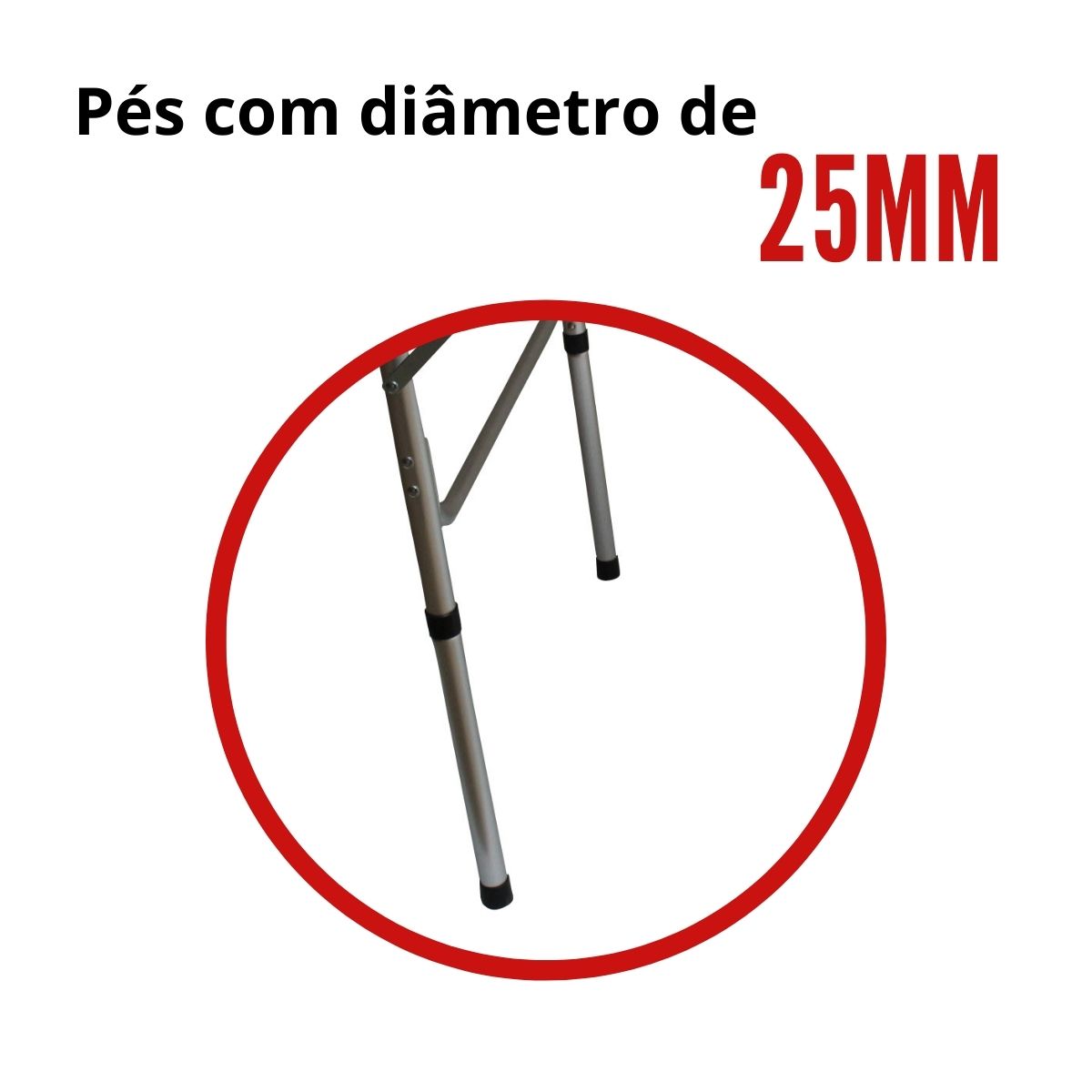 Mesa Camping Dobrável Vira Maleta com Alça Prática Compacta Altura Ajustável 90x60x70cm Alumínio Importway - IWMCD9060