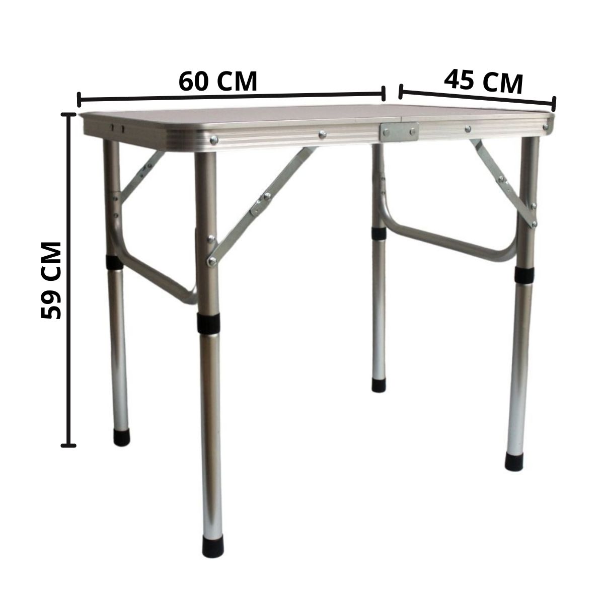 Mesa Camping Dobrável Vira Maleta Compacta Ajustável 60x45x59cm Alumínio Importway - IWMCD6045