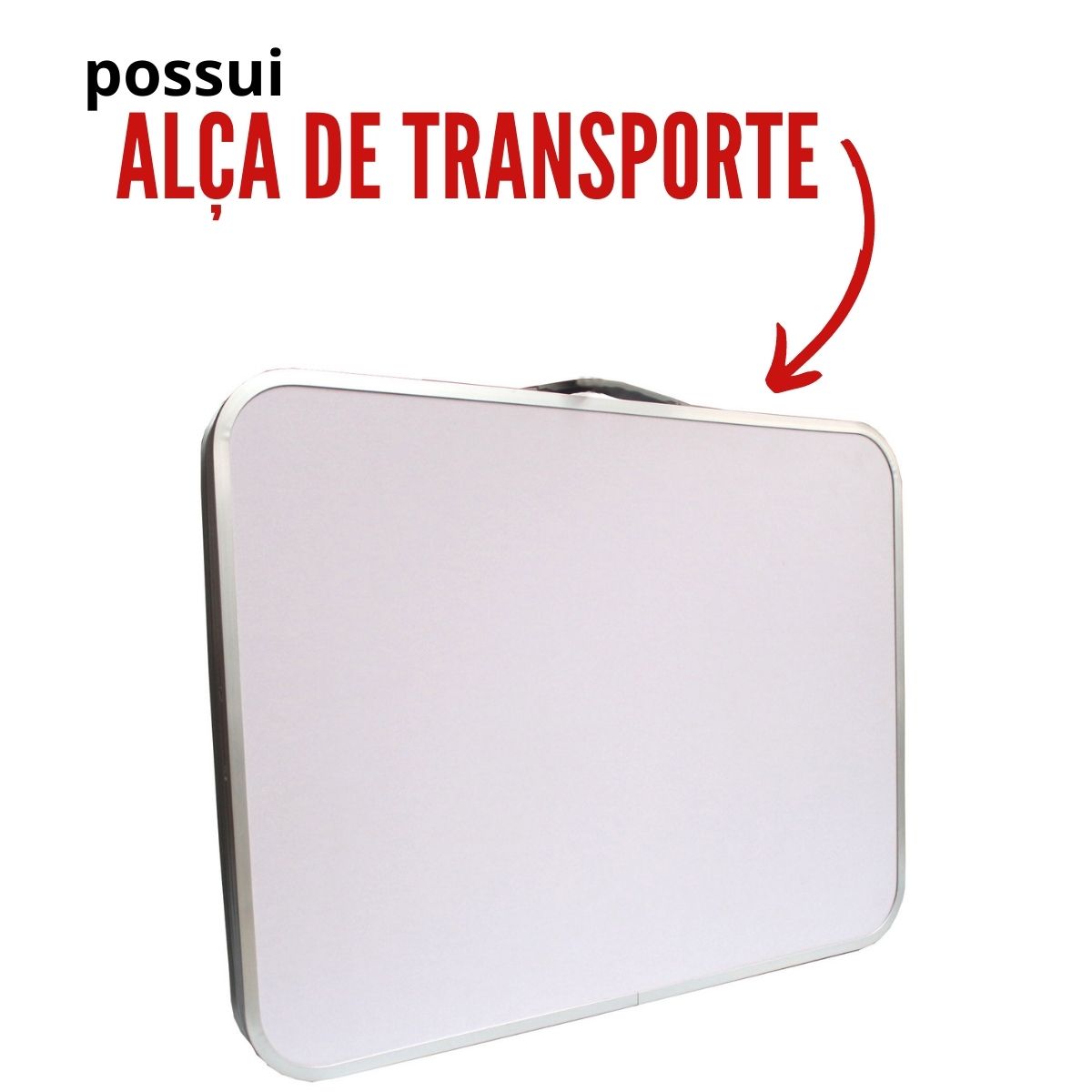 Mesa Camping Dobrável Vira Maleta Compacta Ajustável 60x45x59cm Alumínio Importway - IWMCD6045